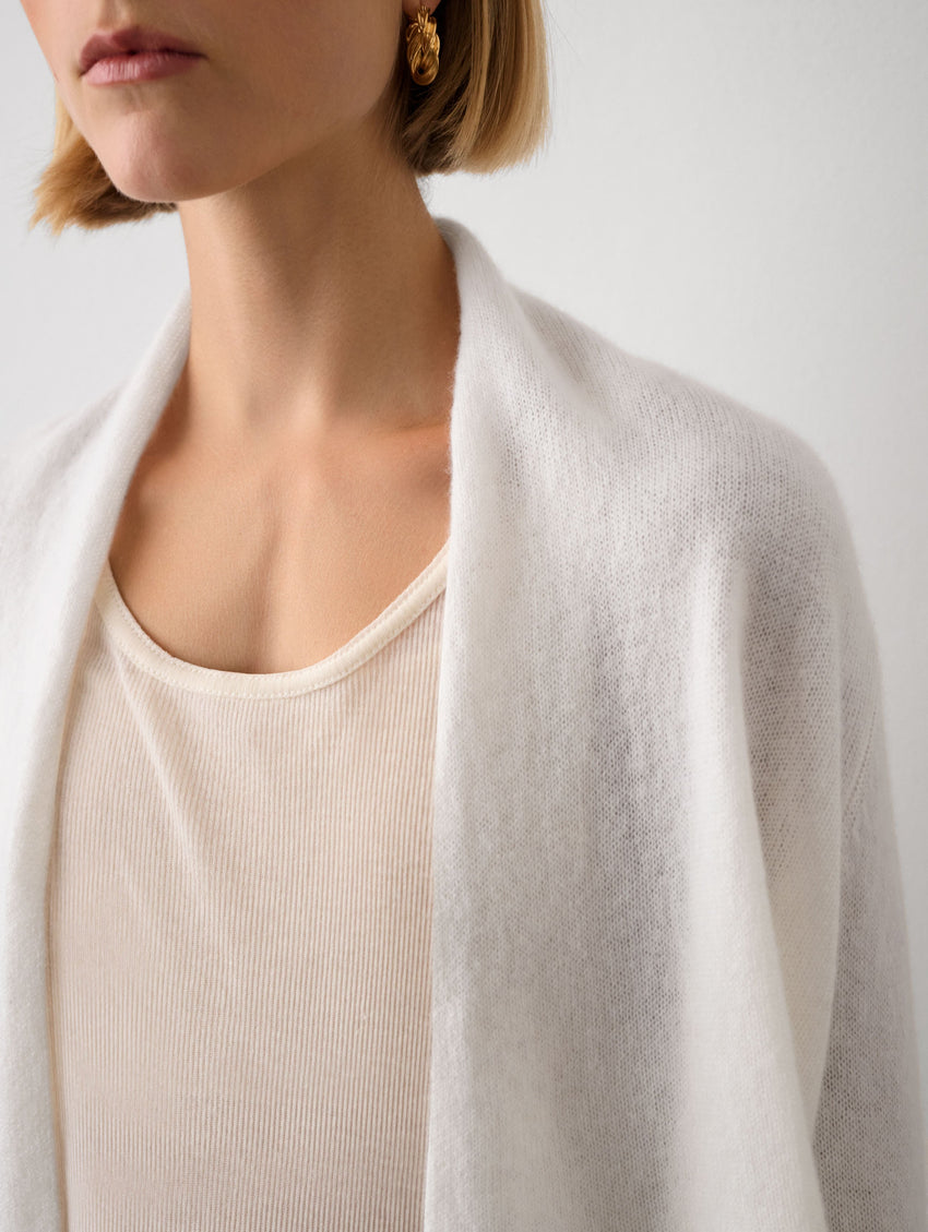 Cashmere Cropped Trapeze Cardigan