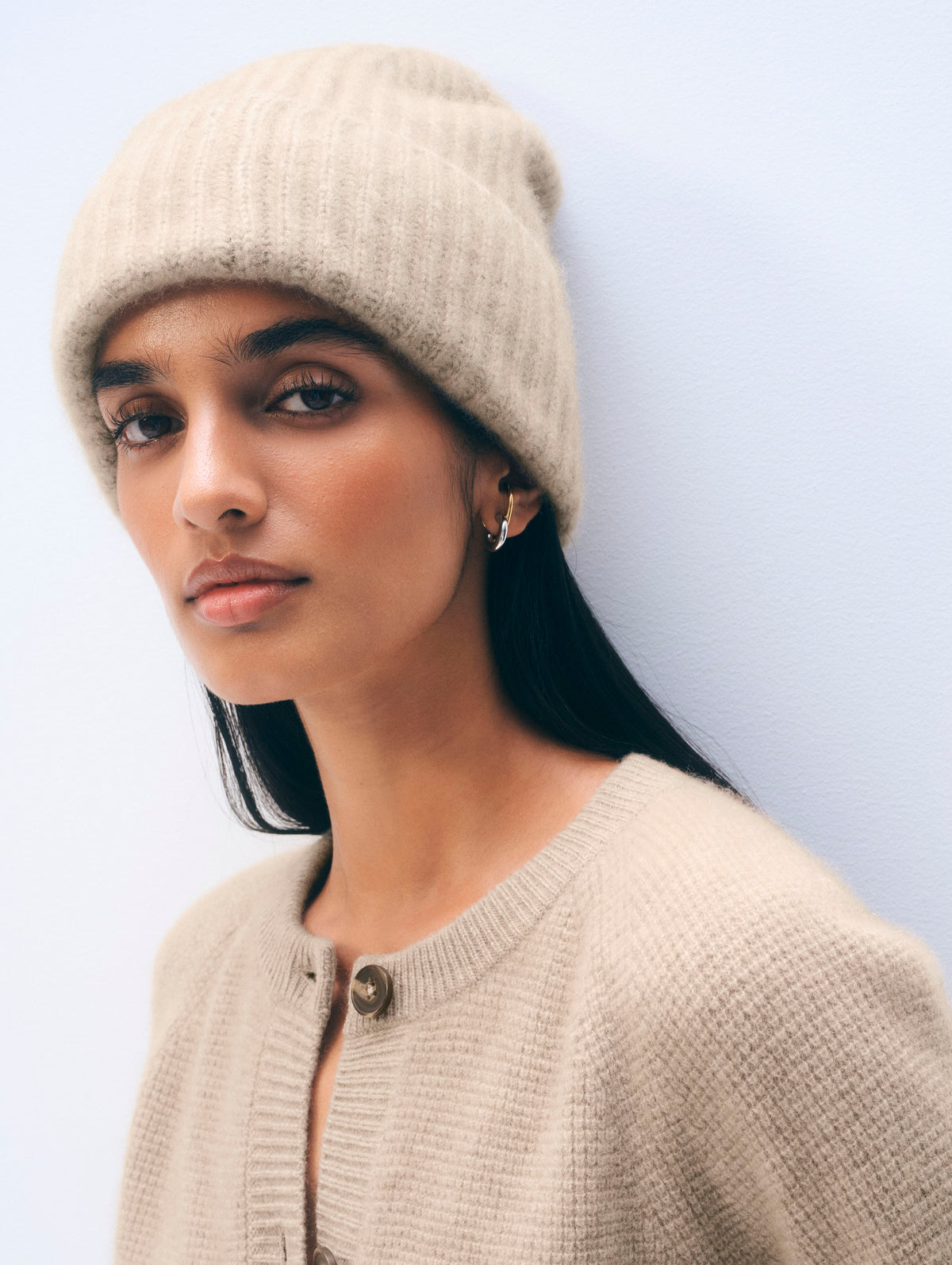 White + Warren Cashmere Hat White + Warren Ribbed Cashmere Beanie | Garmentory main image 2