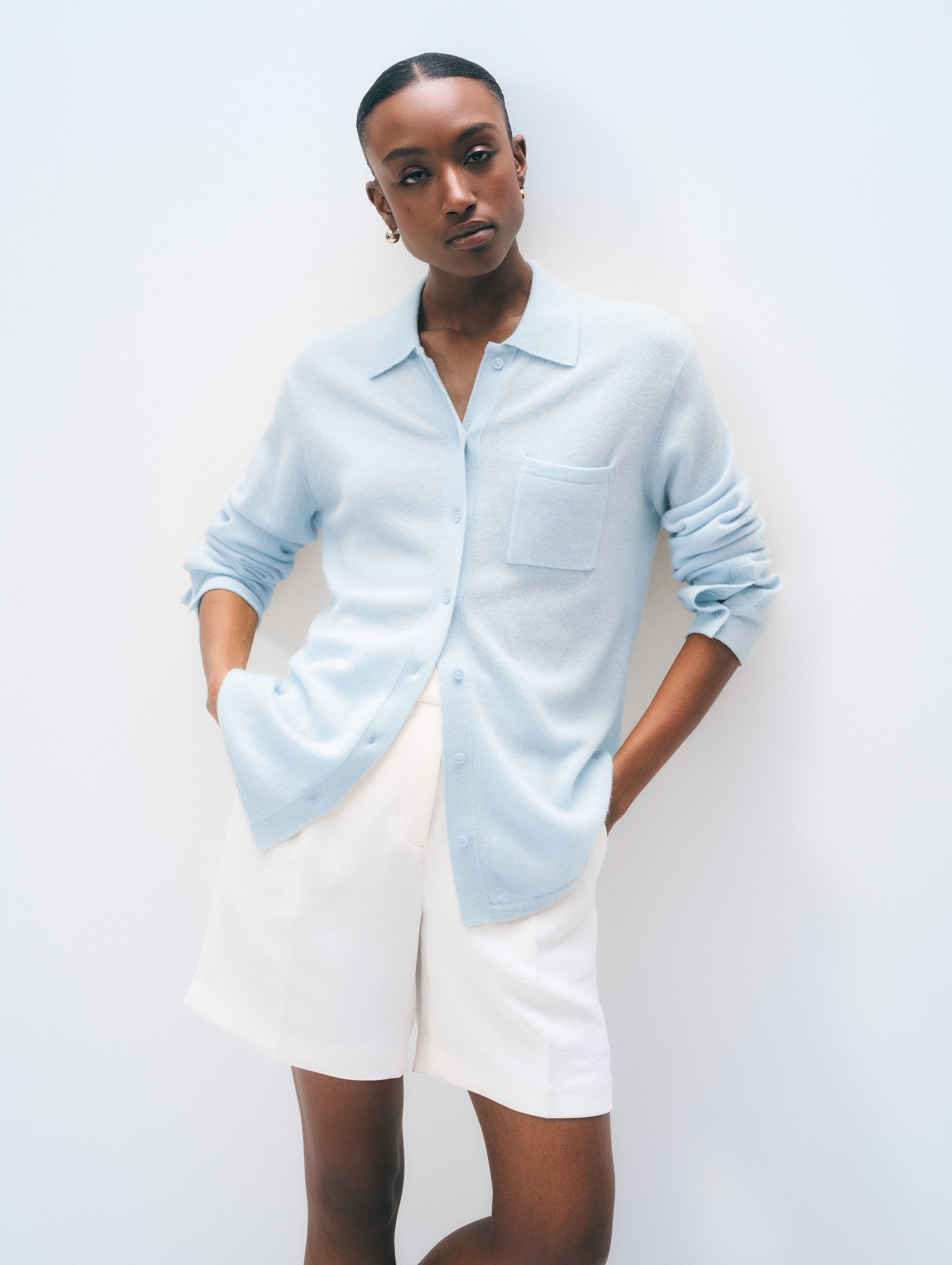 White & Warren | Cashmere Button Down