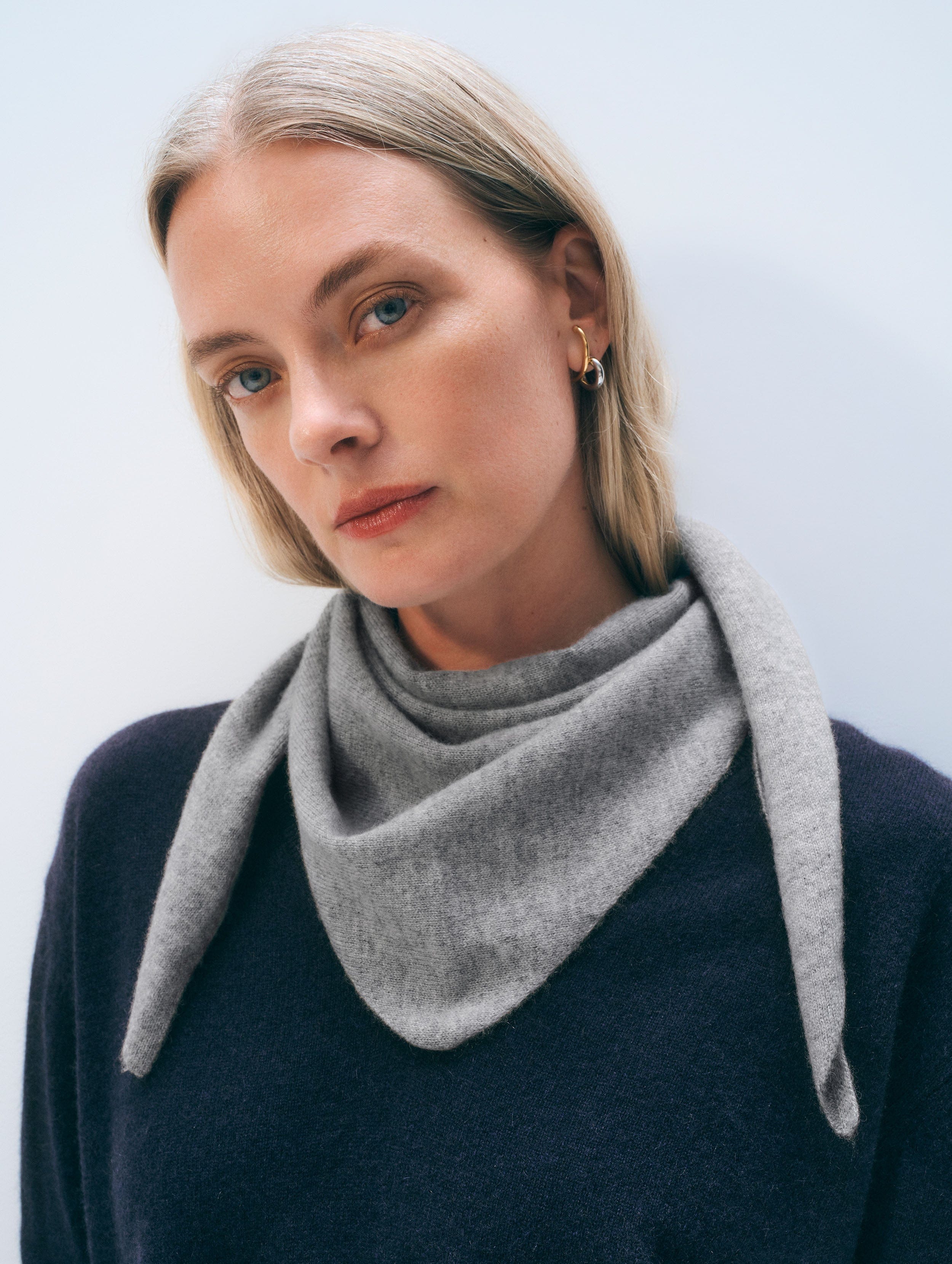Cashmere Neckerchief | Grey Heather