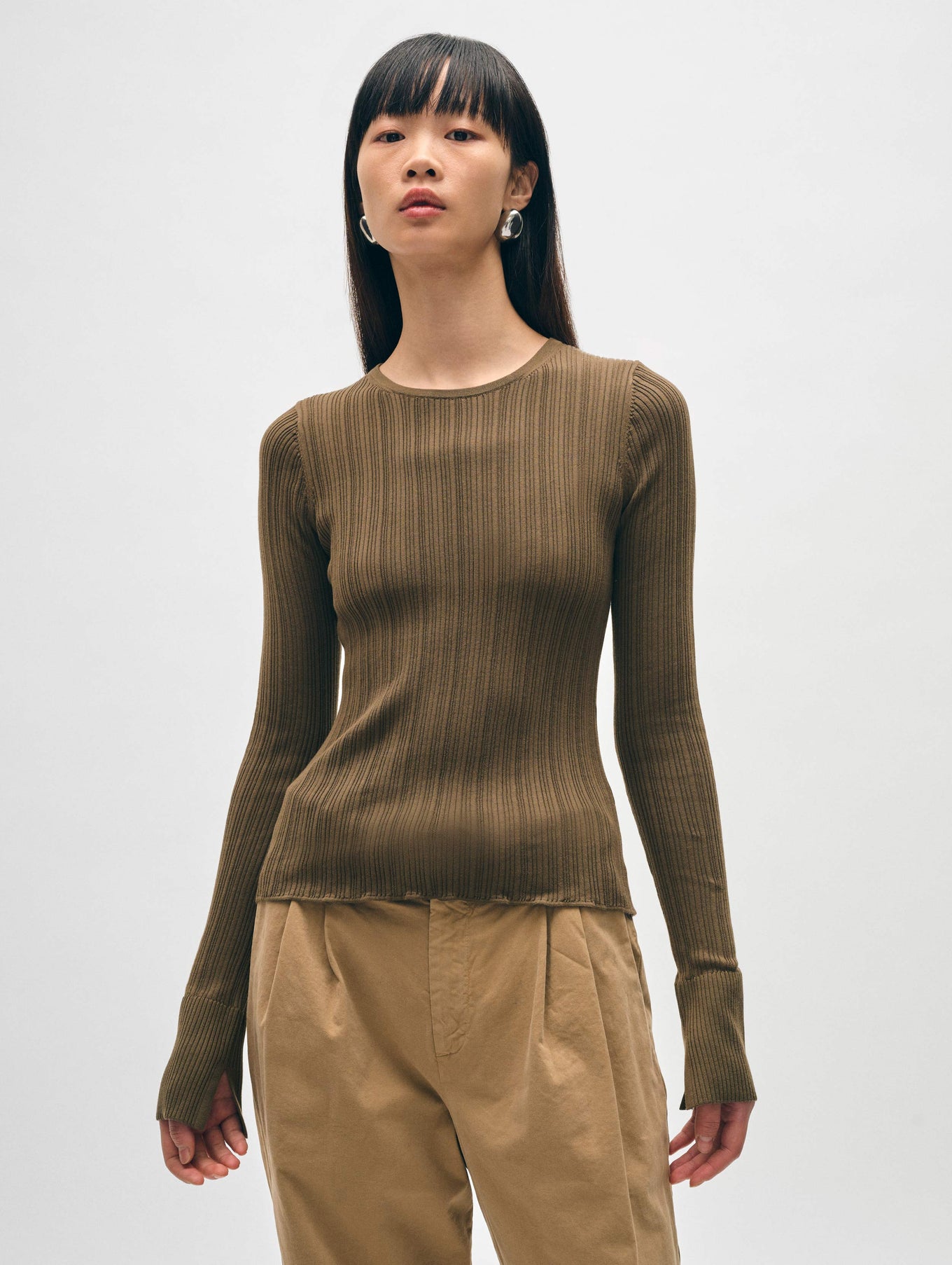 Organic Cotton Ribbed Wide Cuff Top