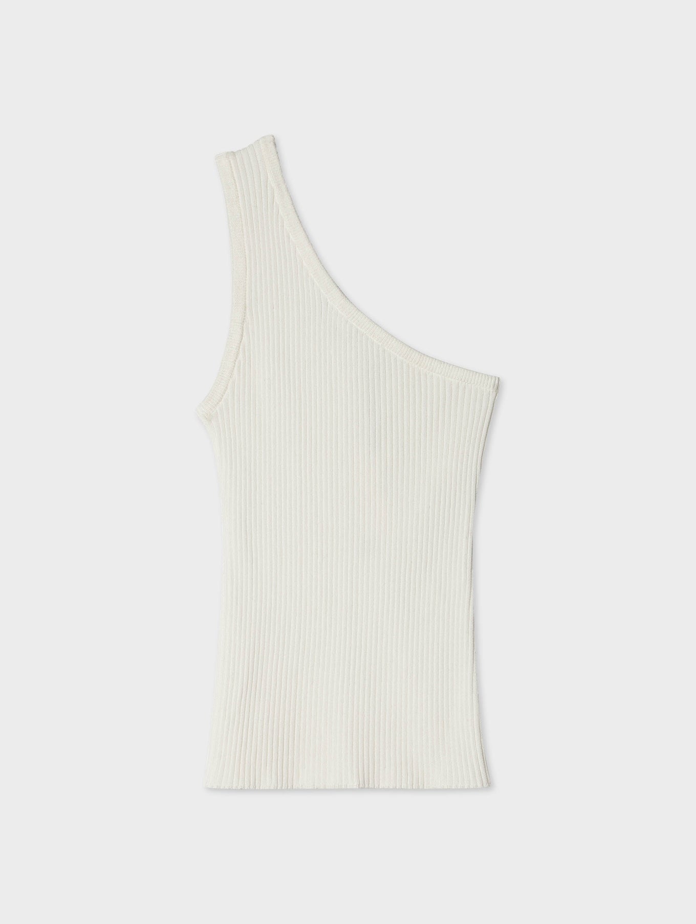 Organic Cotton Ribbed One Shoulder Top