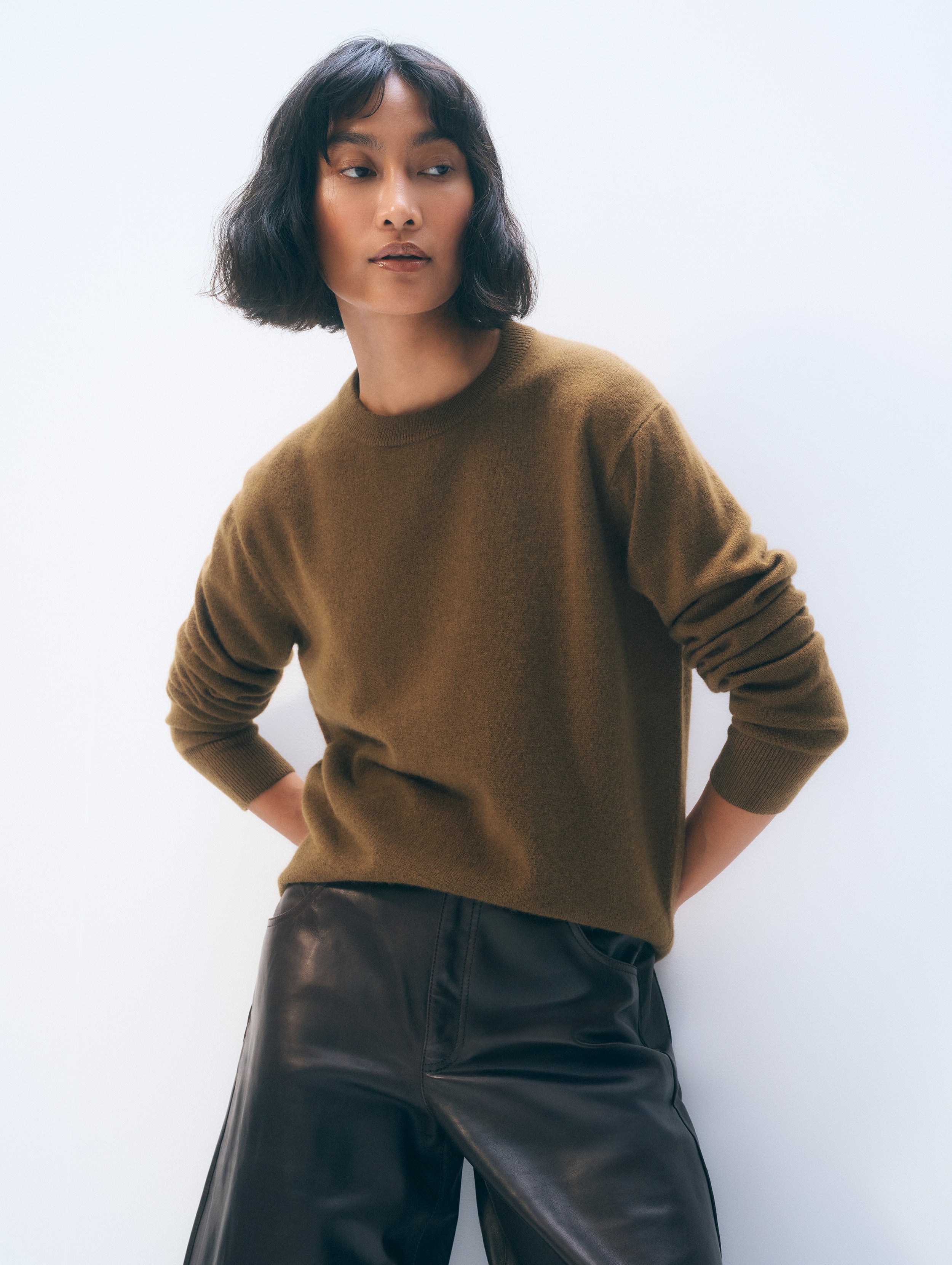 Cashmere Crewneck | Golden Brown