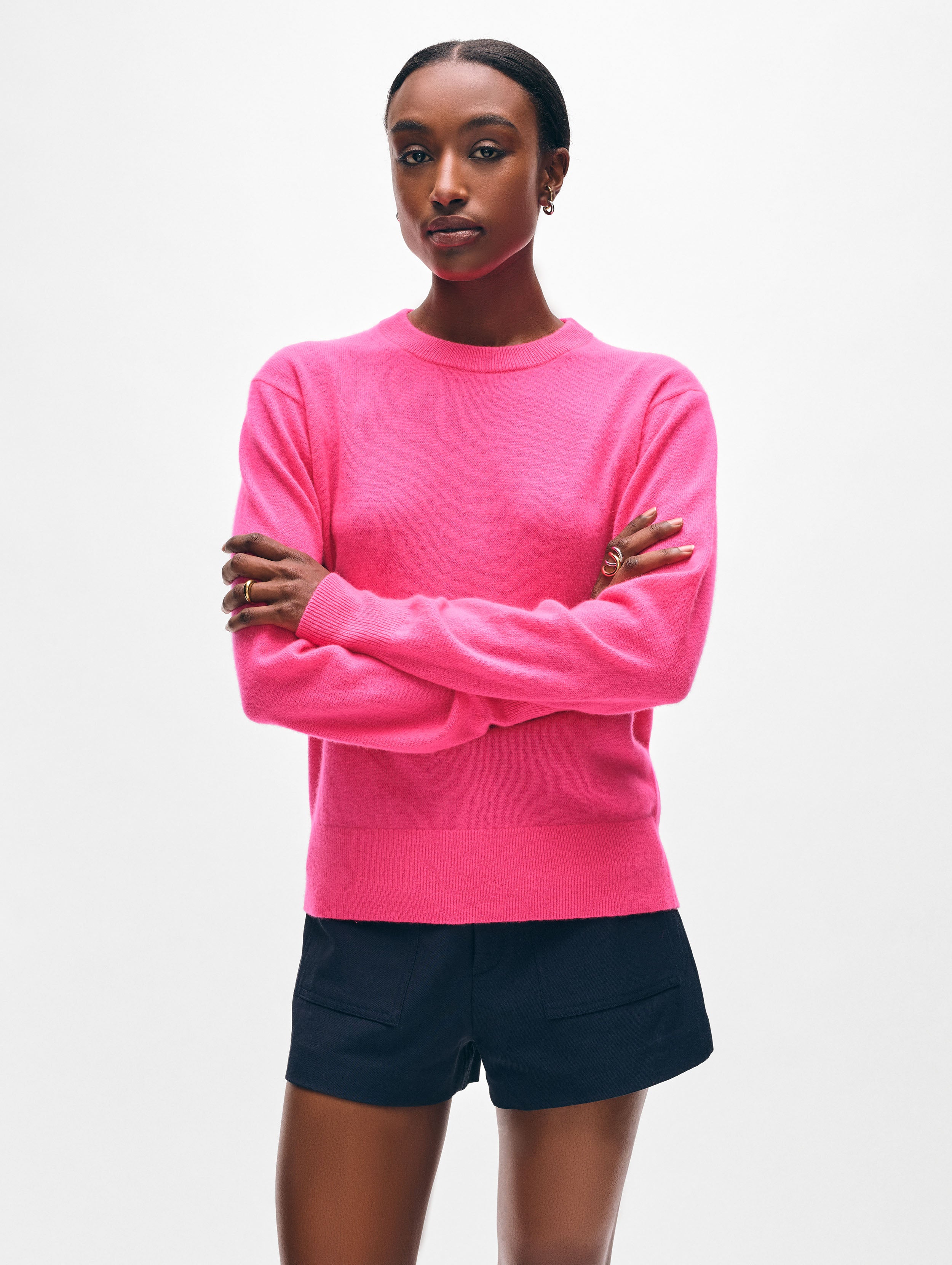 Cashmere Crewneck | Neon Pink