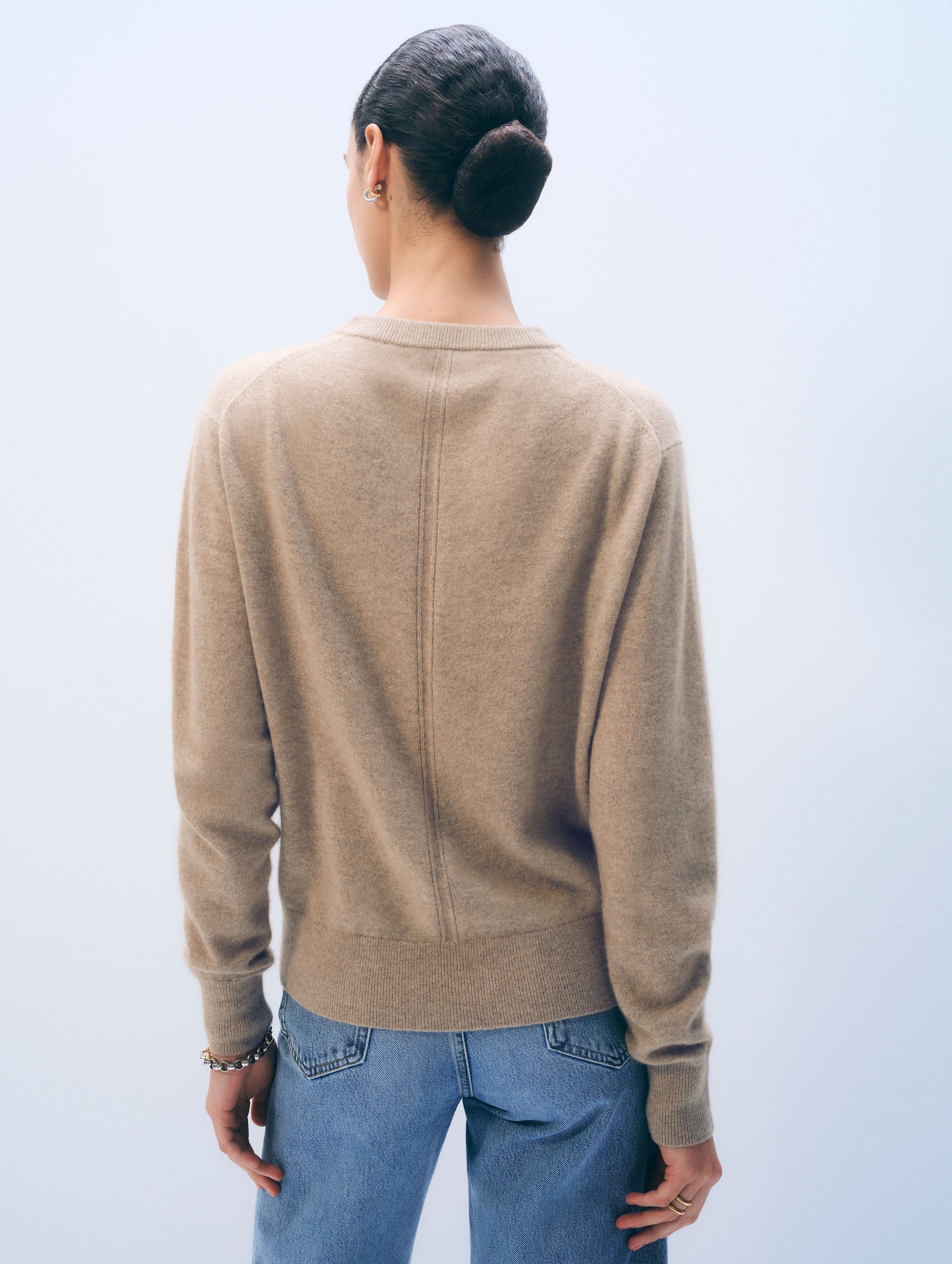 Cashmere Crewneck | Taupe Heather