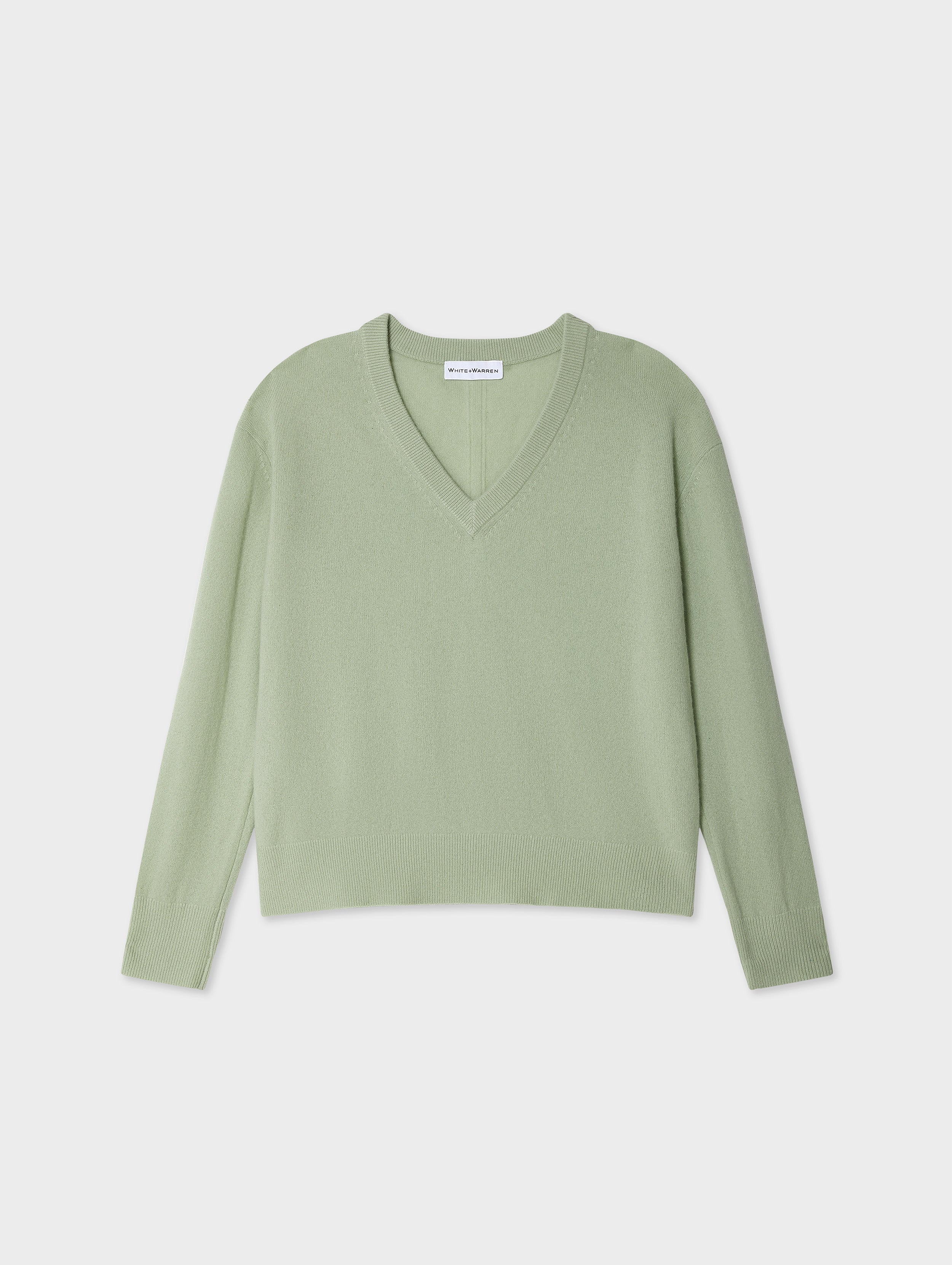 Cashmere V Neck Mint Green