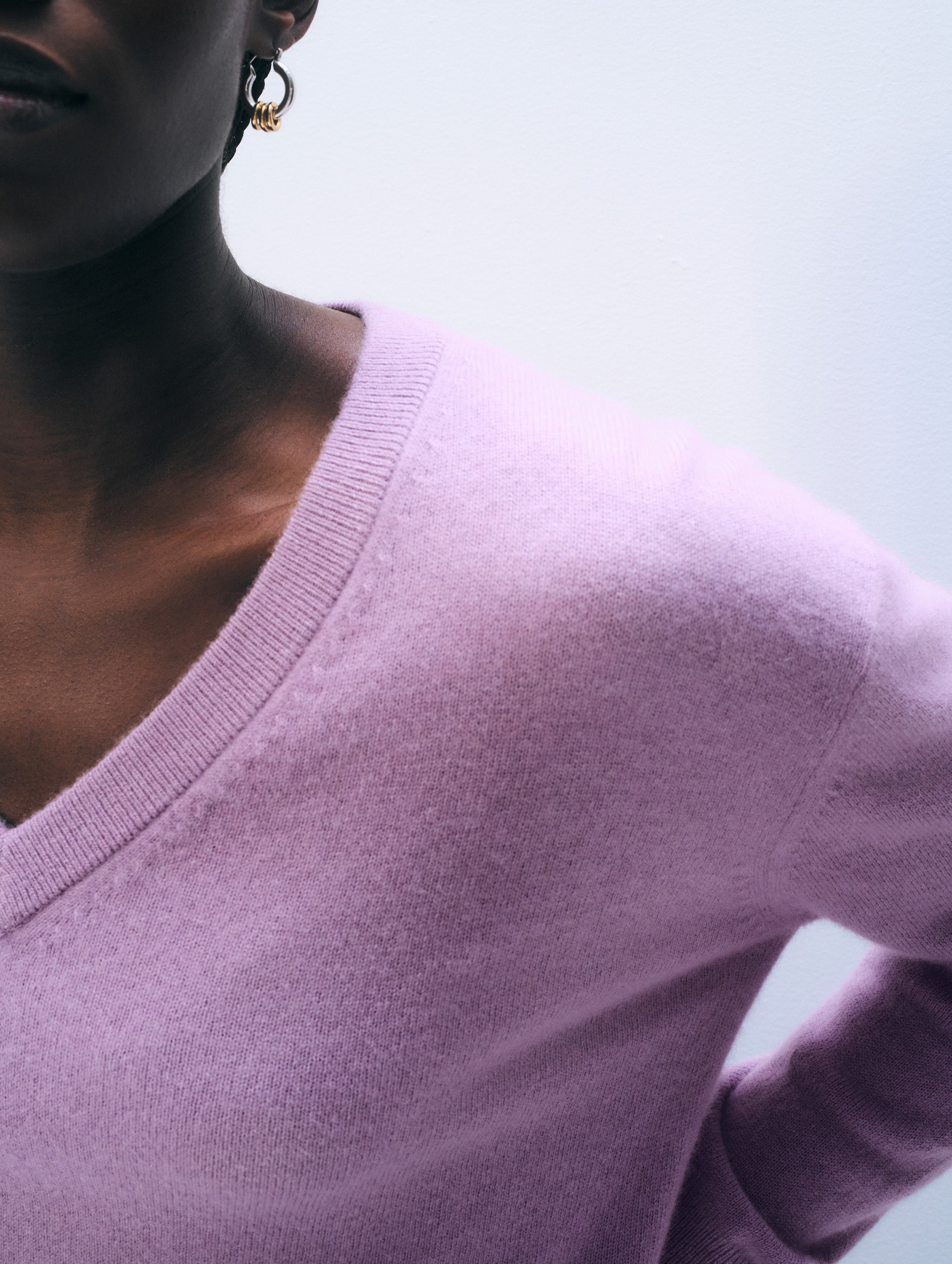 Cashmere V Neck | Soft Plum