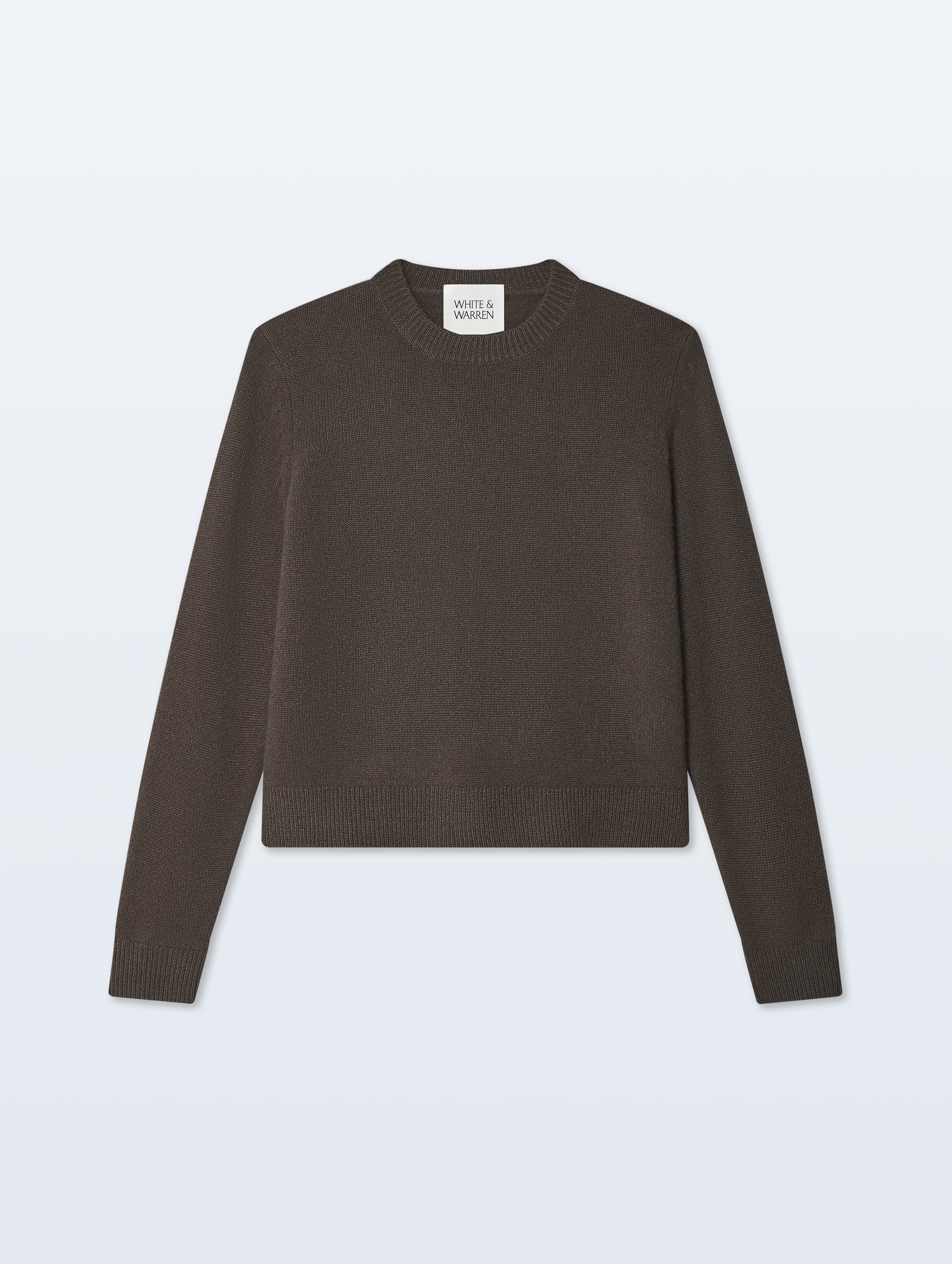 Cashmere Ribbed Trim Crewneck | Deep Moss