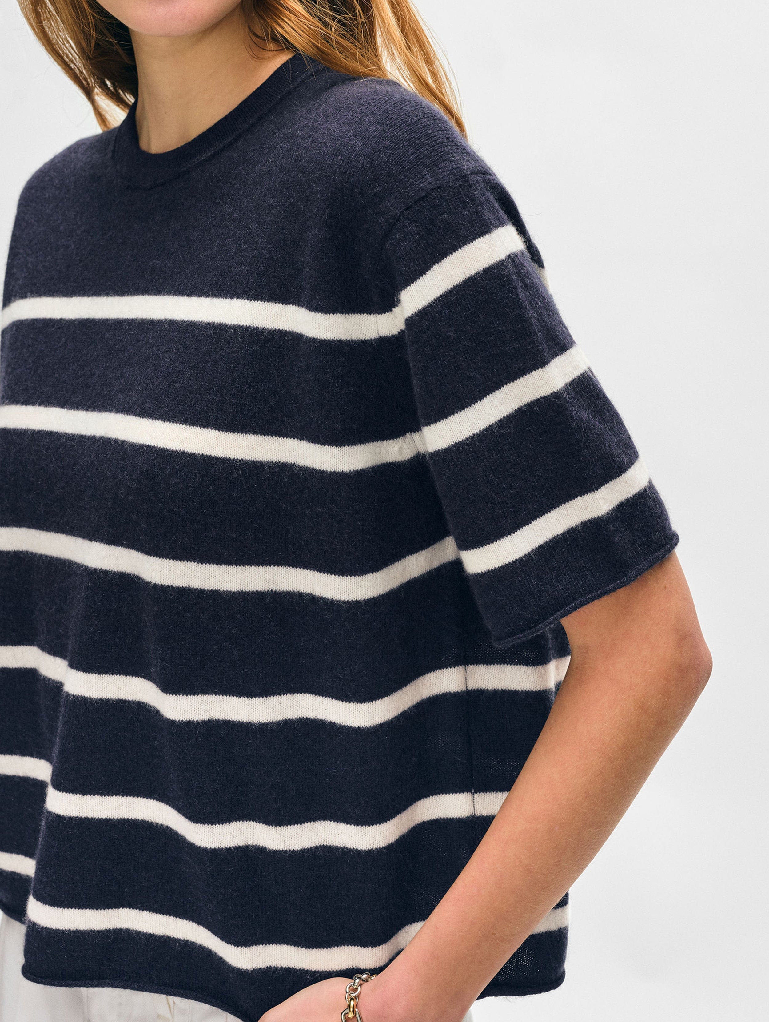 Cashmere Roll Trim T-Shirt