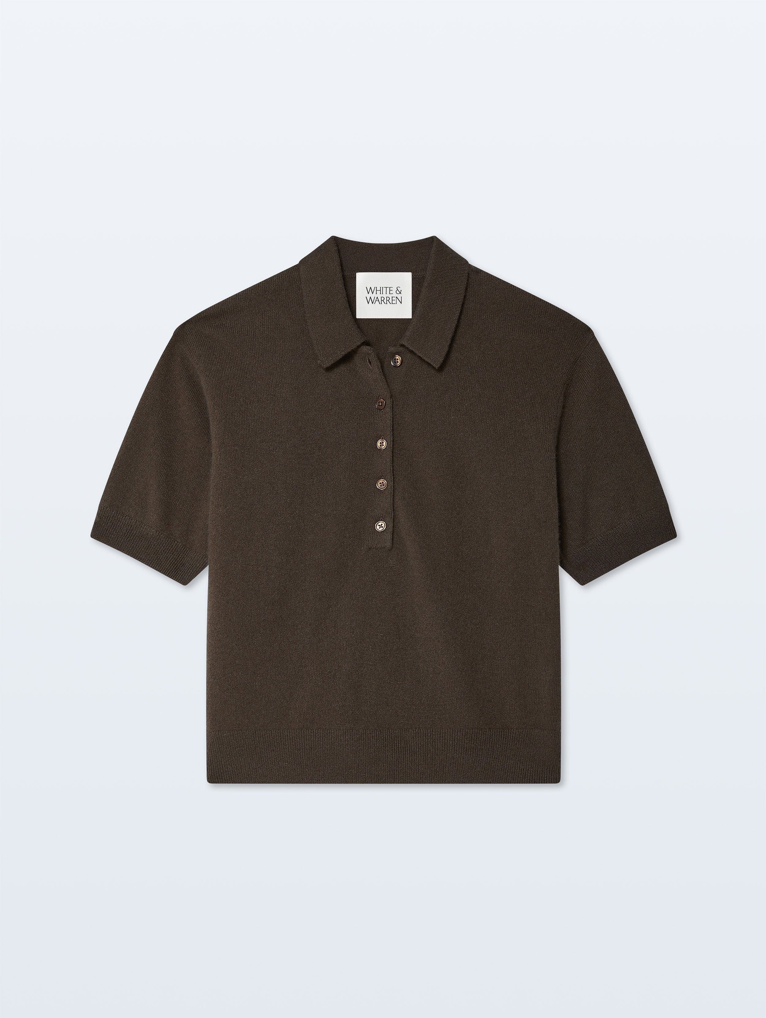 Cashmere Button Polo | Deep Moss