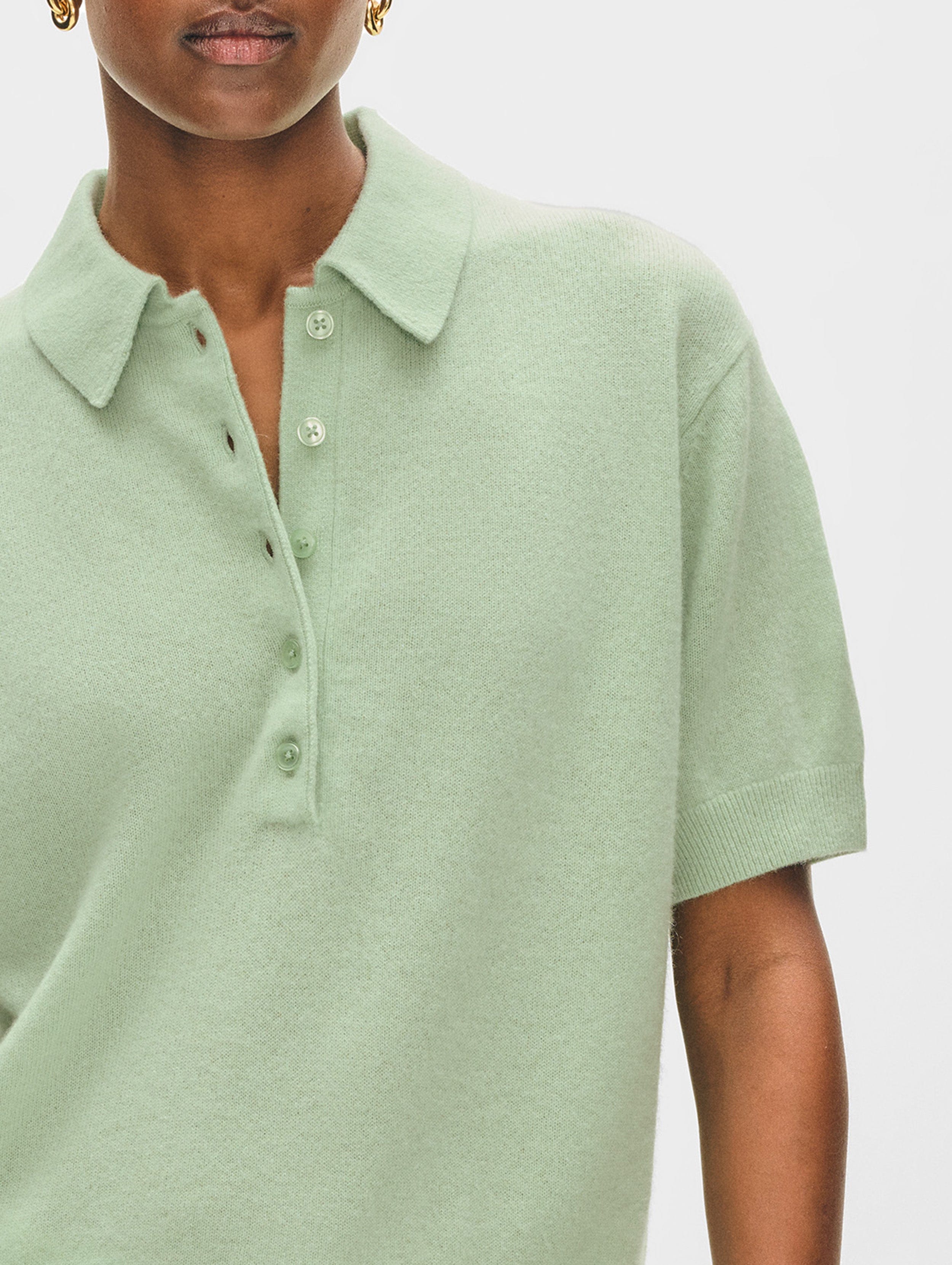 Cashmere Button Polo