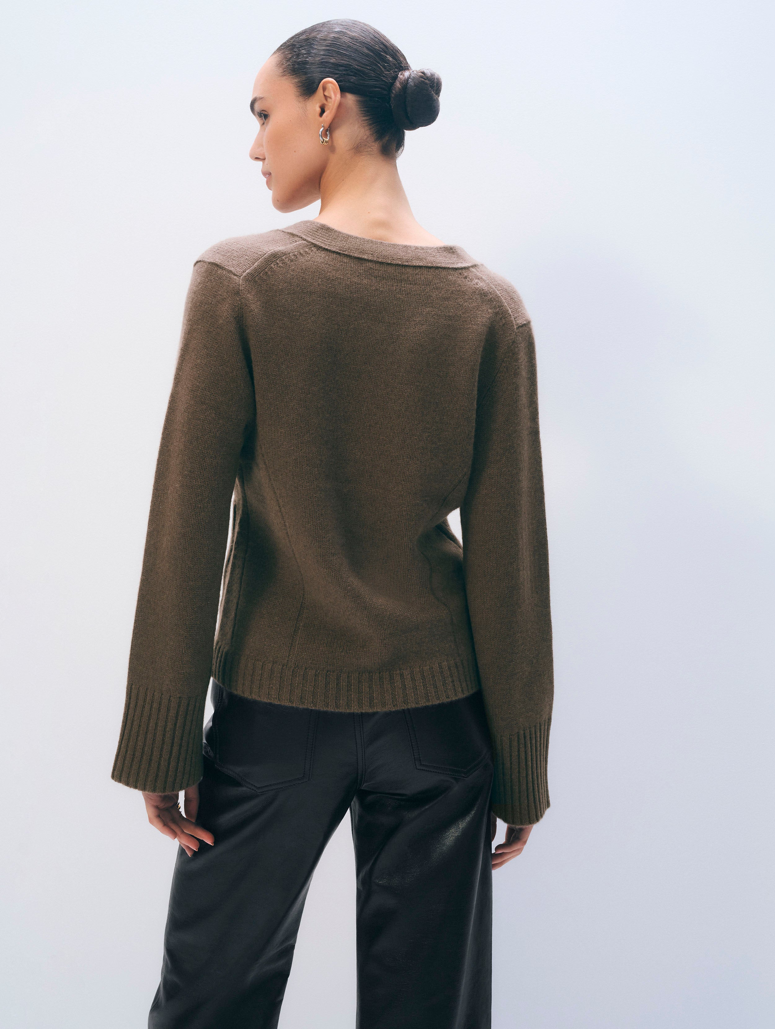 Cashmere Luxe Waisted Cardigan | Russet Brown