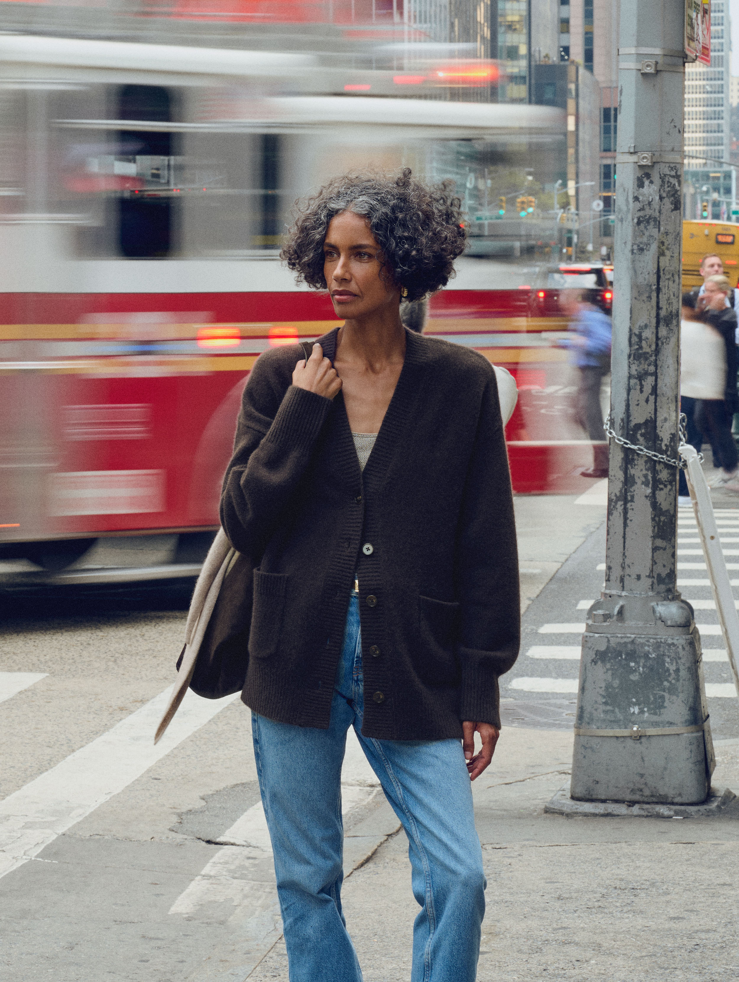 Cashmere Luxe Pocket Cardigan | Dark Umber