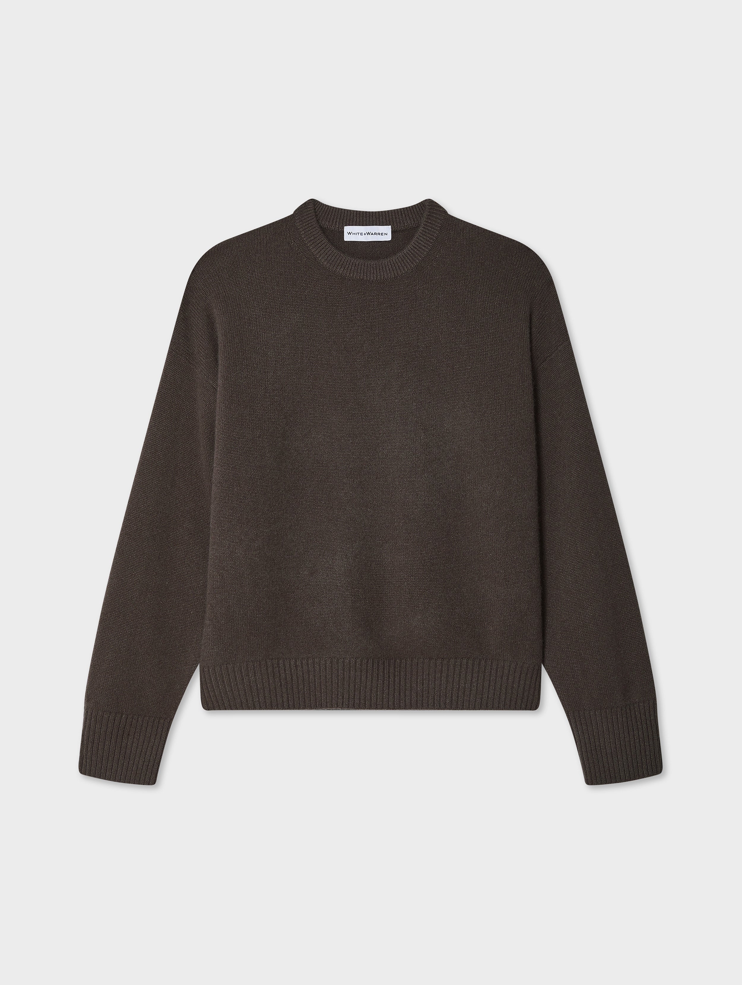 Cashmere Drop Shoulder Crewneck | Deep Moss
