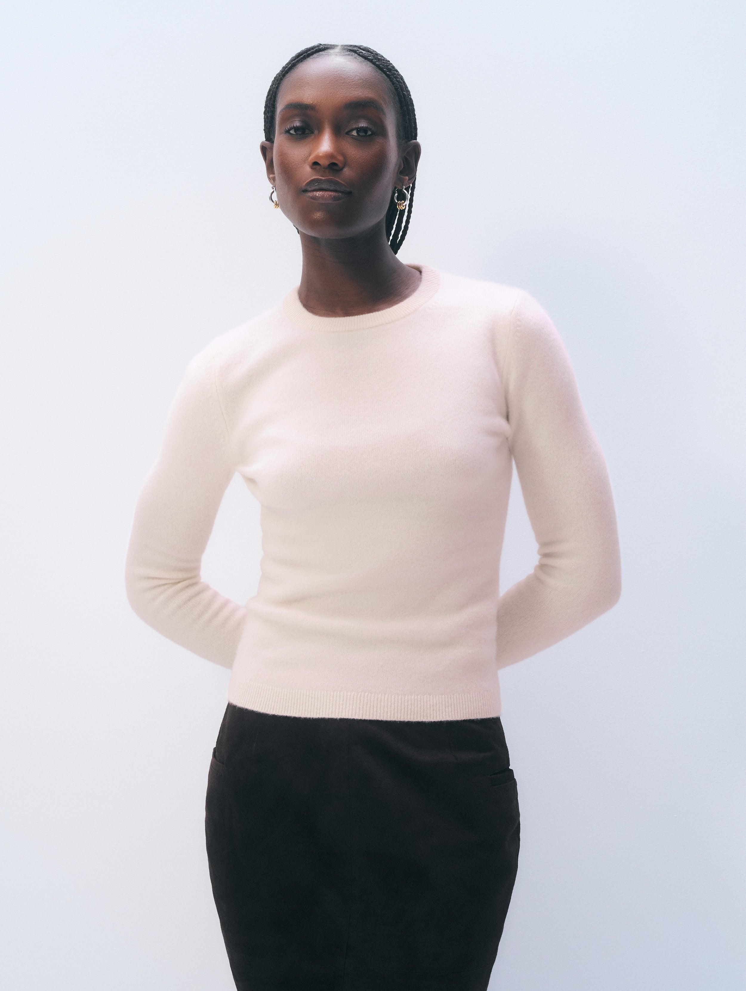 MAISON CARREE / メゾンカレ | CASHMERE BASIC HALF SLEEVE TOPS トップス | F | PALE PINK | レディース JODIE-CTN-PINCR_017_grande.jpg