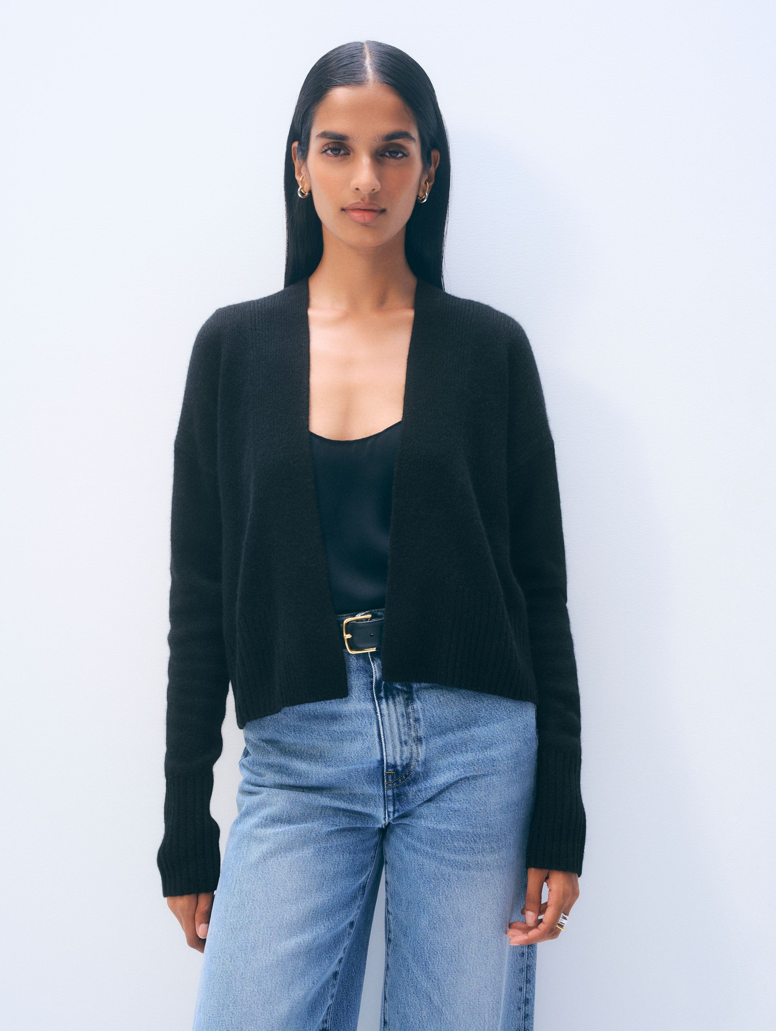 Cashmere Open Front Cardigan