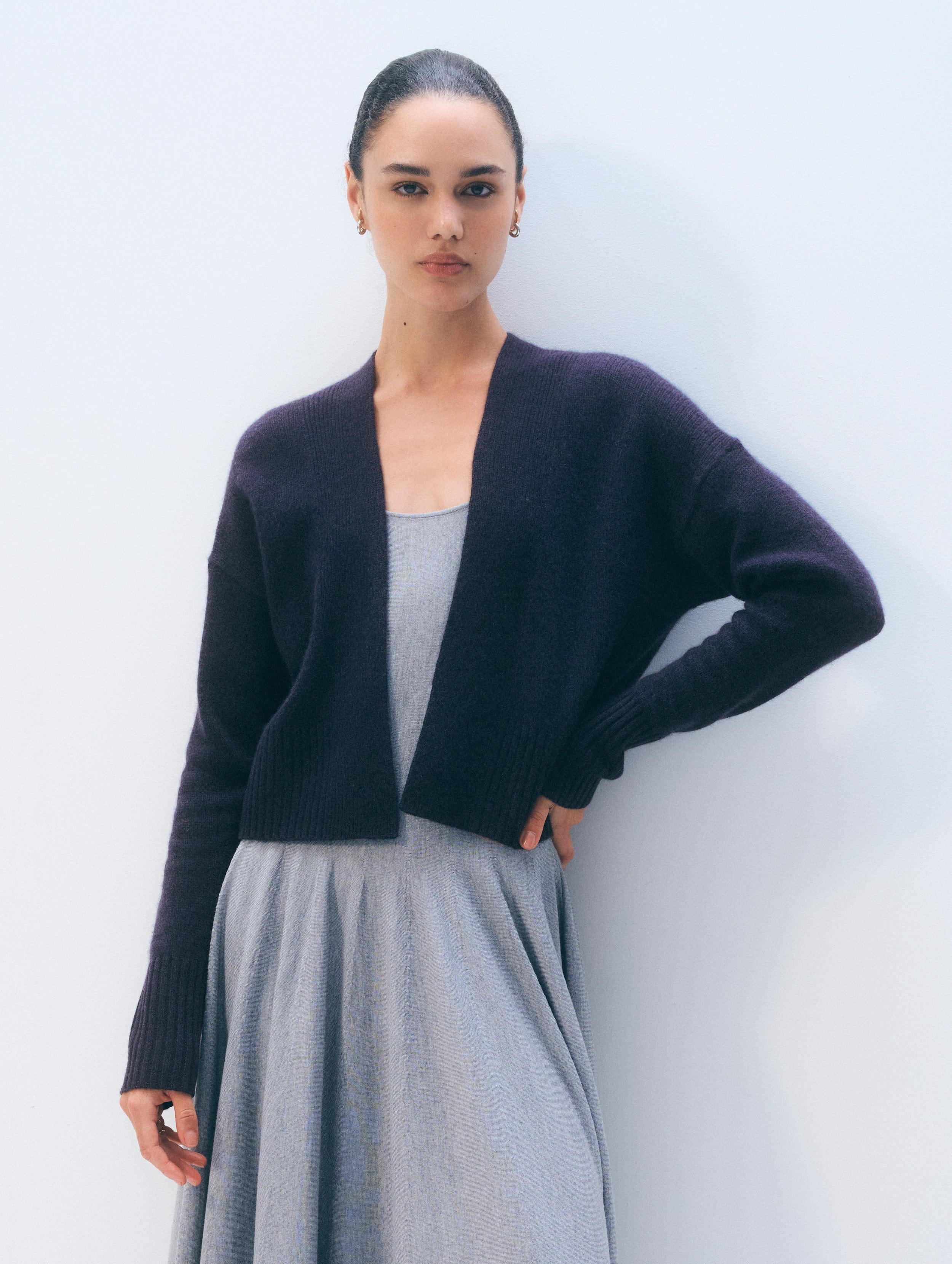 Cashmere Open Front Cardigan | Deep Navy