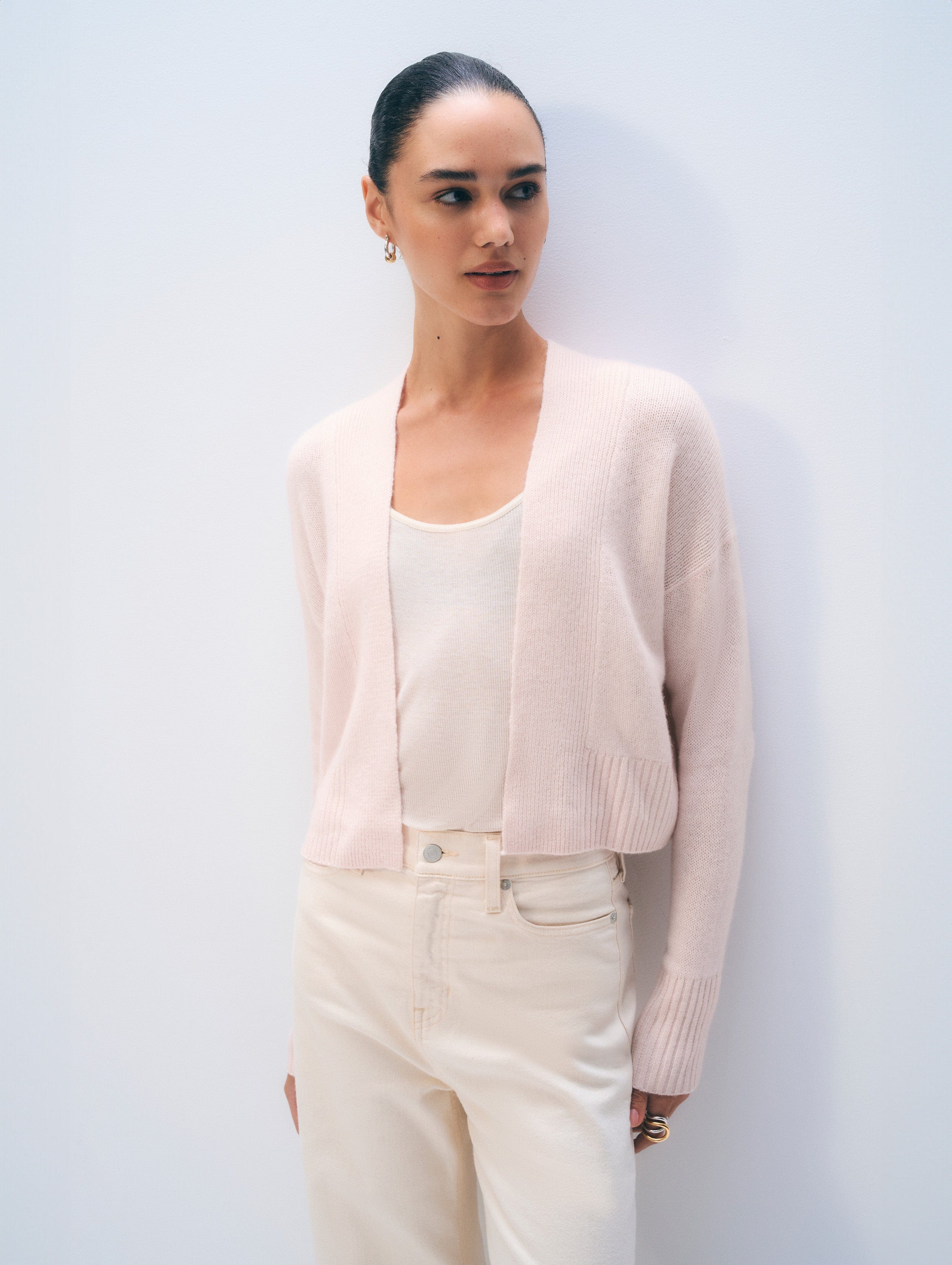 Cashmere Open Front Cardigan