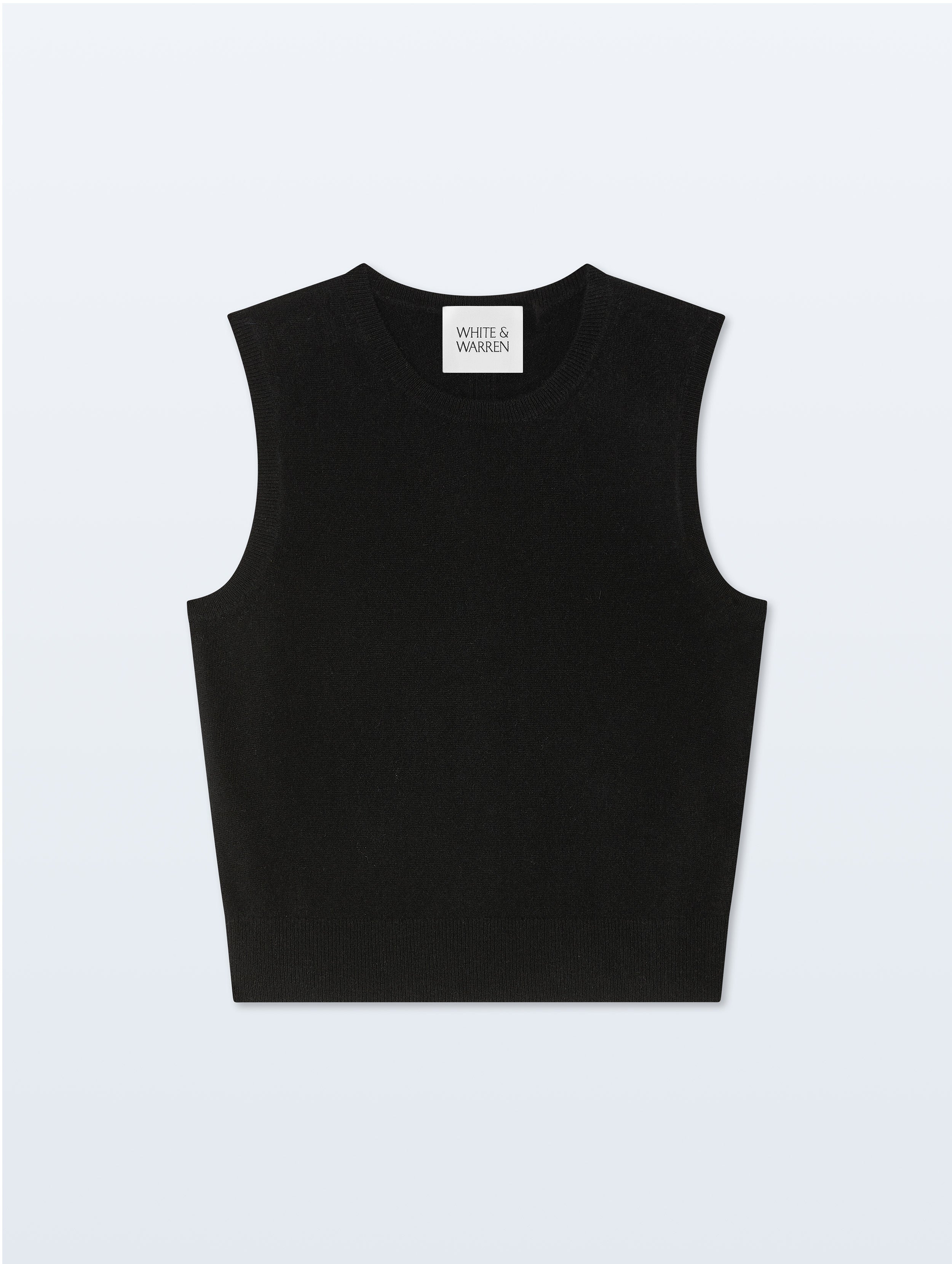 Cashmere Shell Tank Top | Black