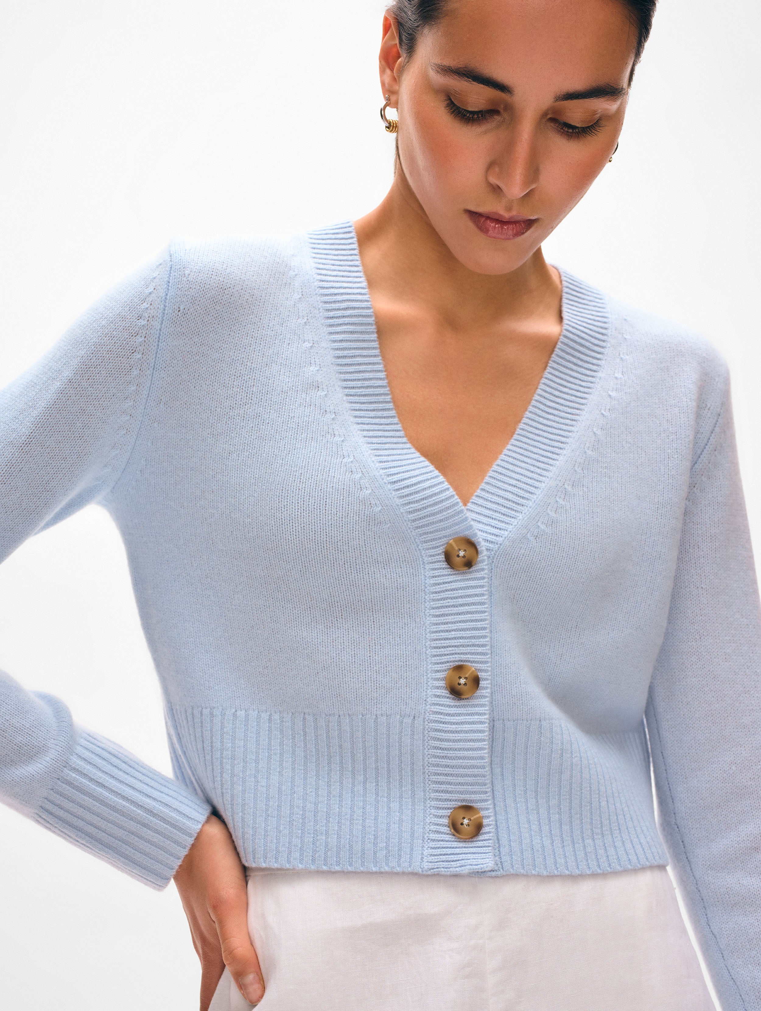 Cashmere Button Cardigan