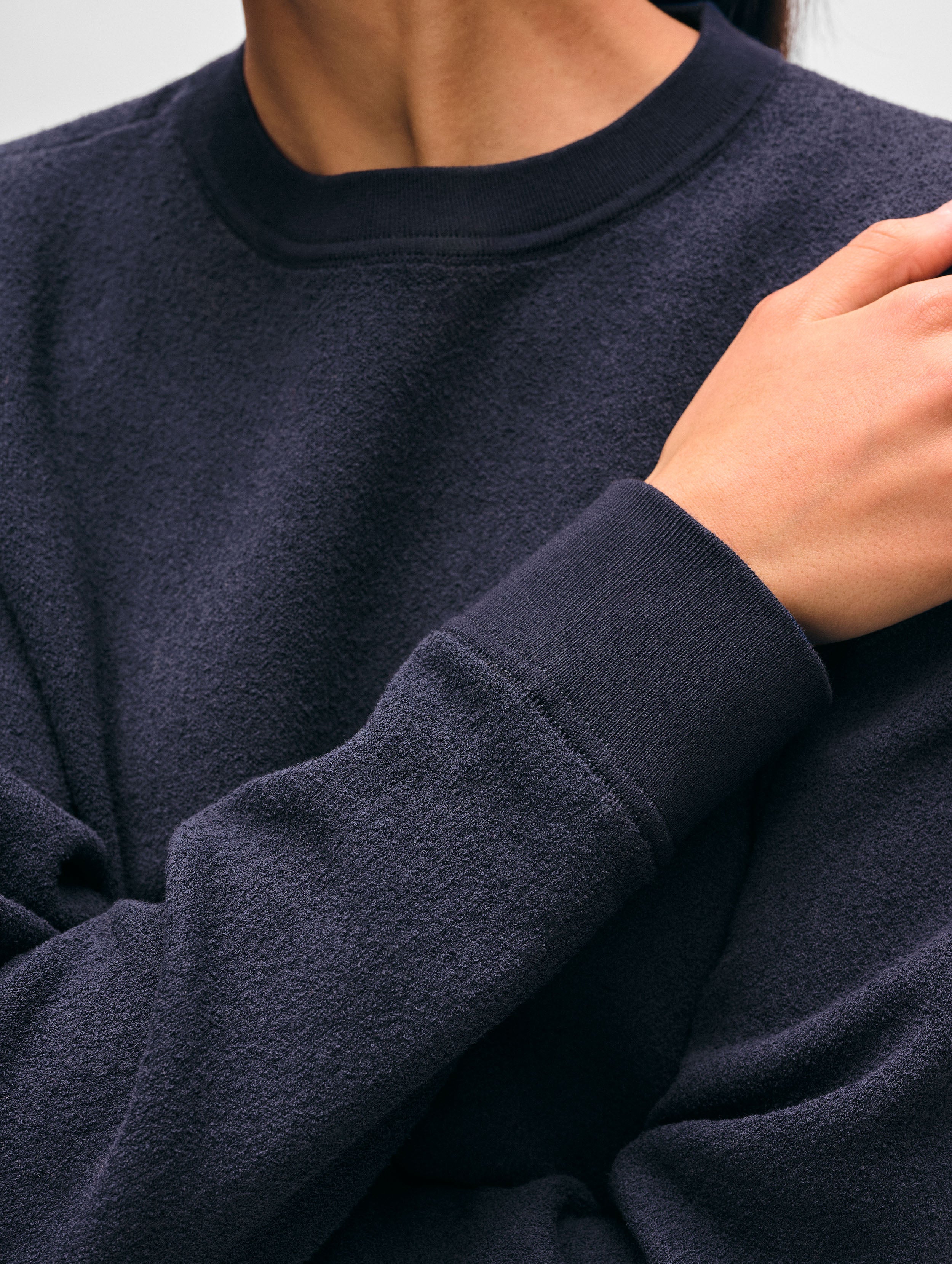 Cotton Terry Sweatshirt | Navy