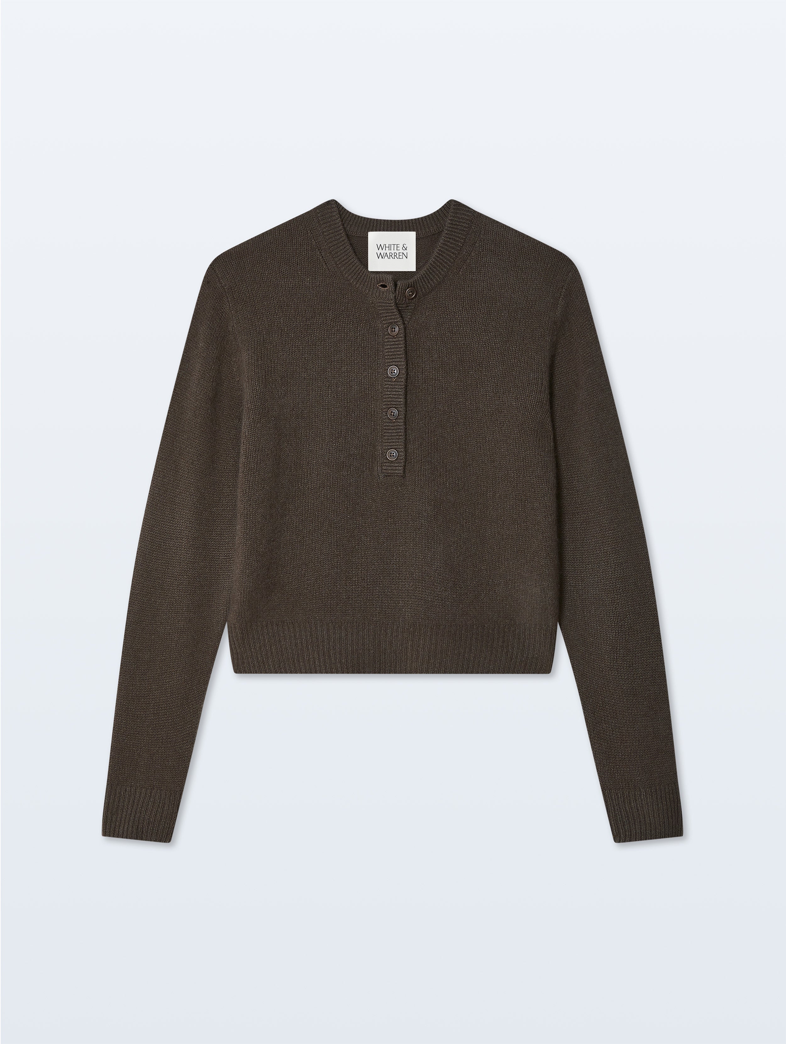 Cashmere Rib Trim Henley