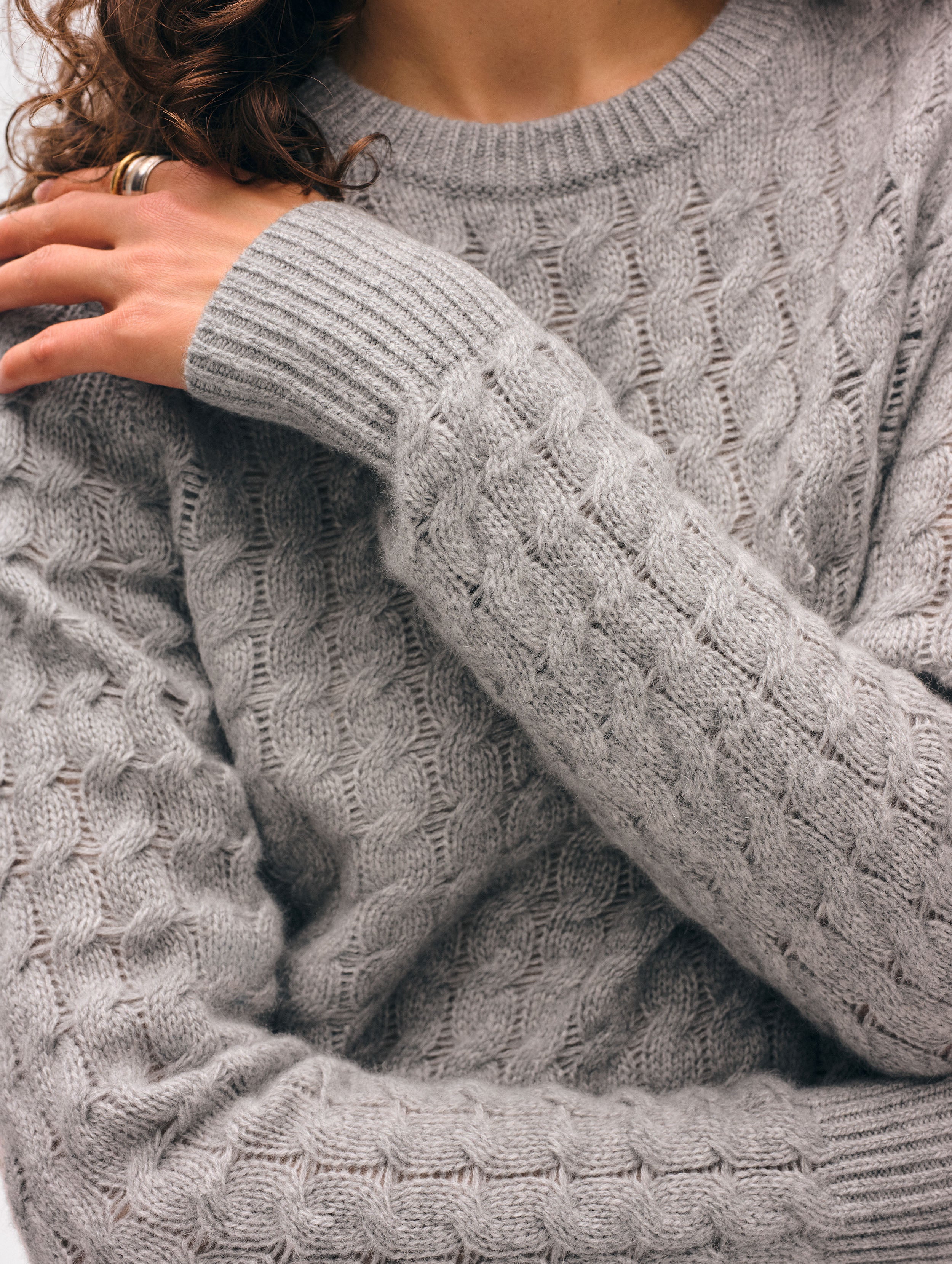 Cashmere Cable Crewneck