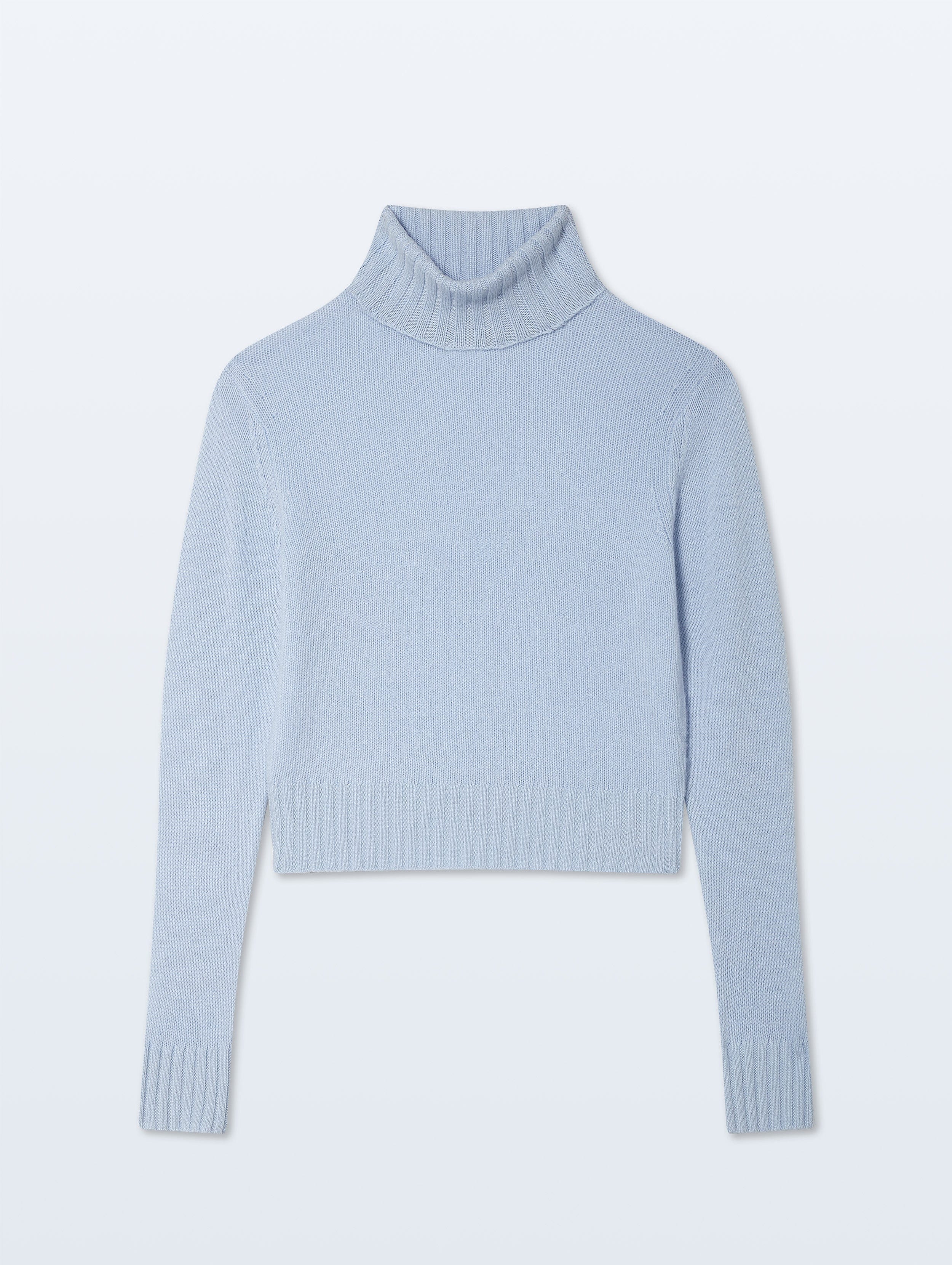 Cashmere Featherweight Turtleneck | Pale Blue Mist