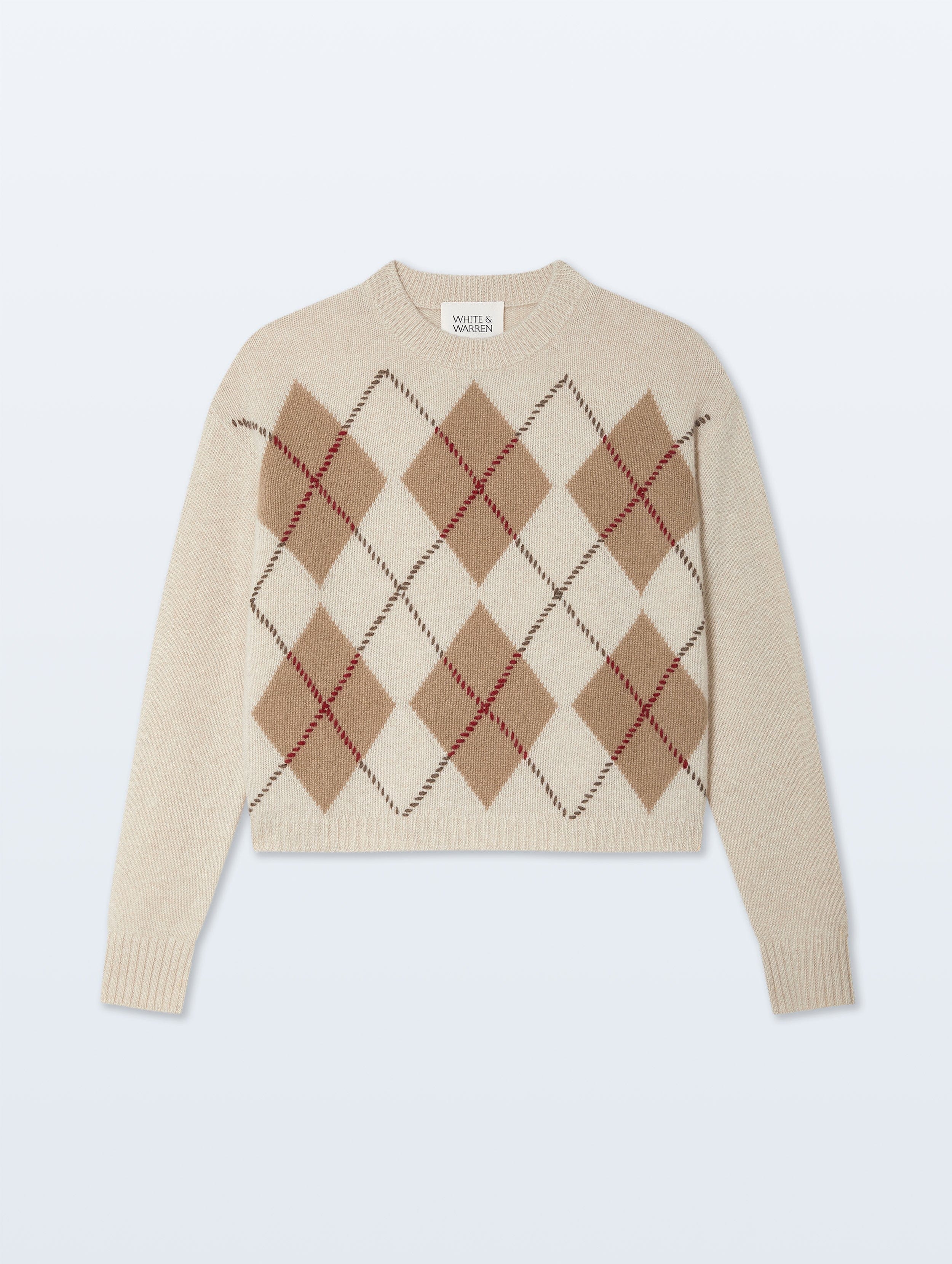 Cashmere Argyle Crewneck