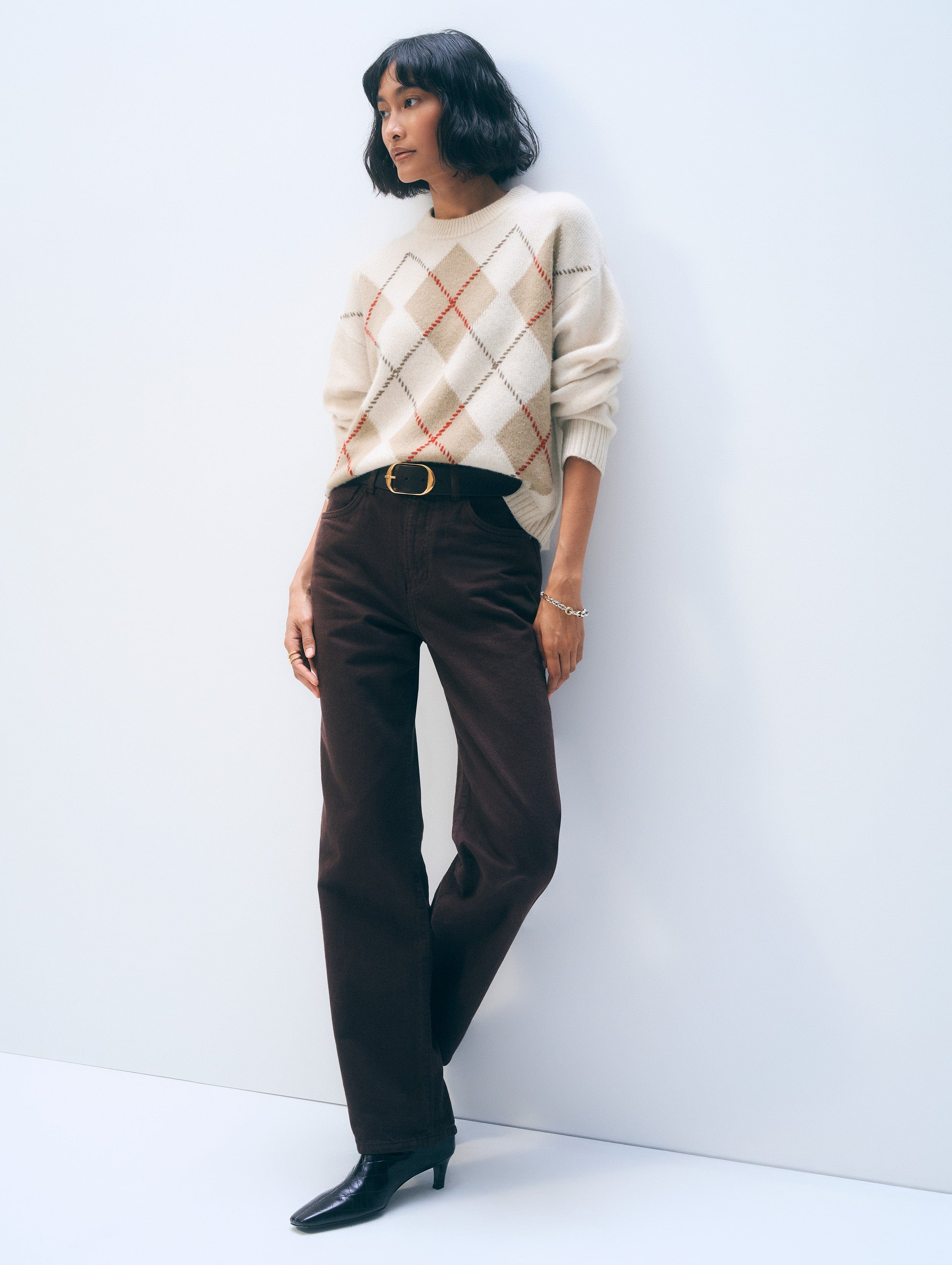 Cashmere Argyle Crewneck
