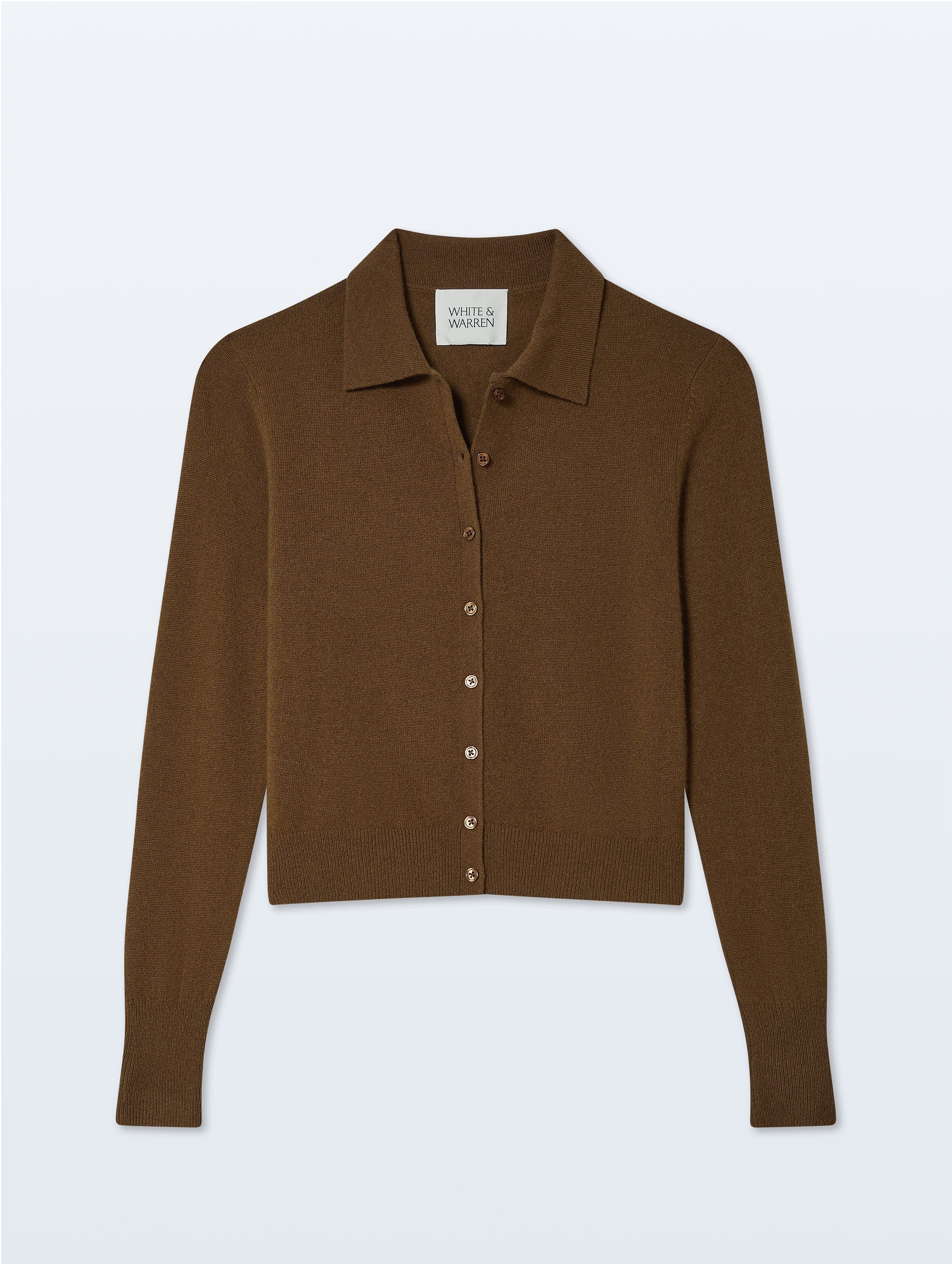Cashmere Collared Cardigan | Golden Brown