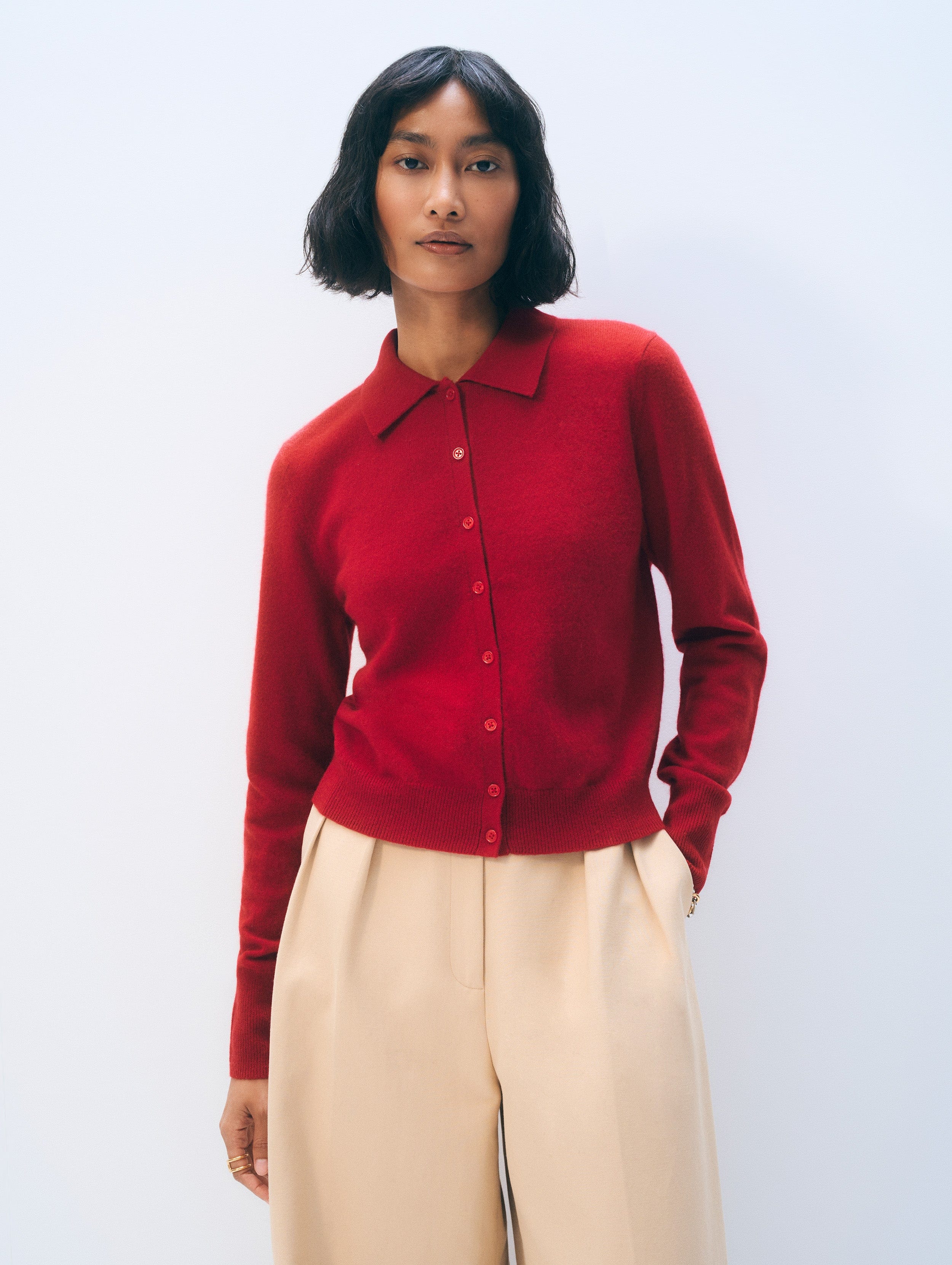 Cashmere Collared Cardigan