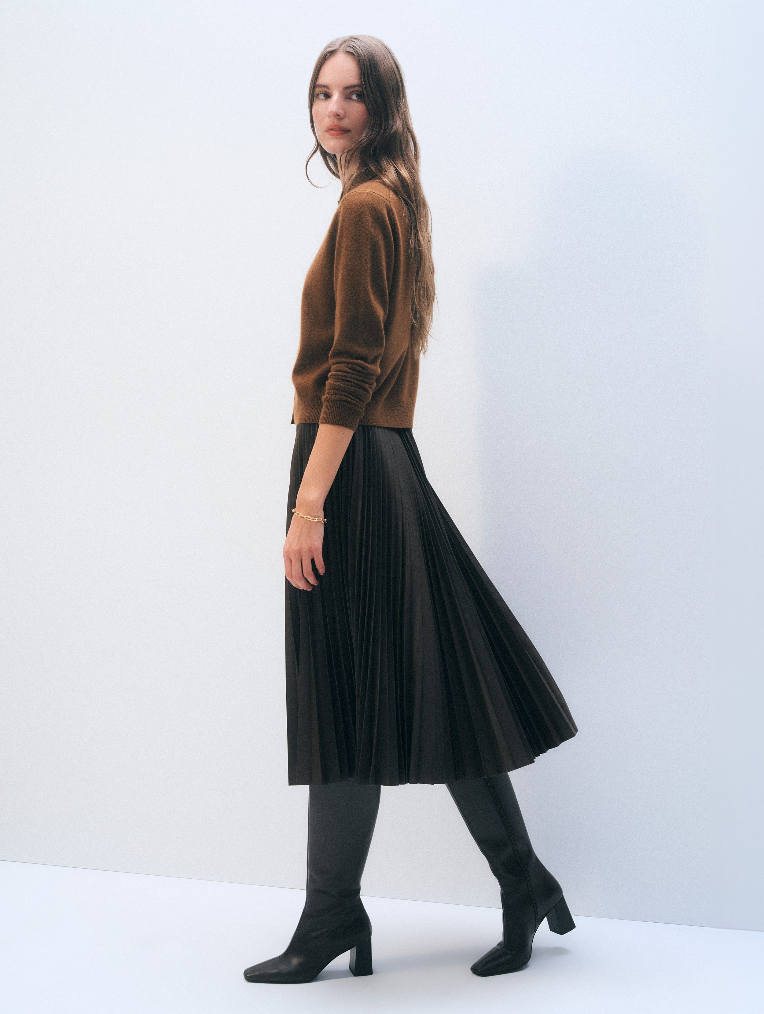 Cashmere Collared Cardigan | Golden Brown