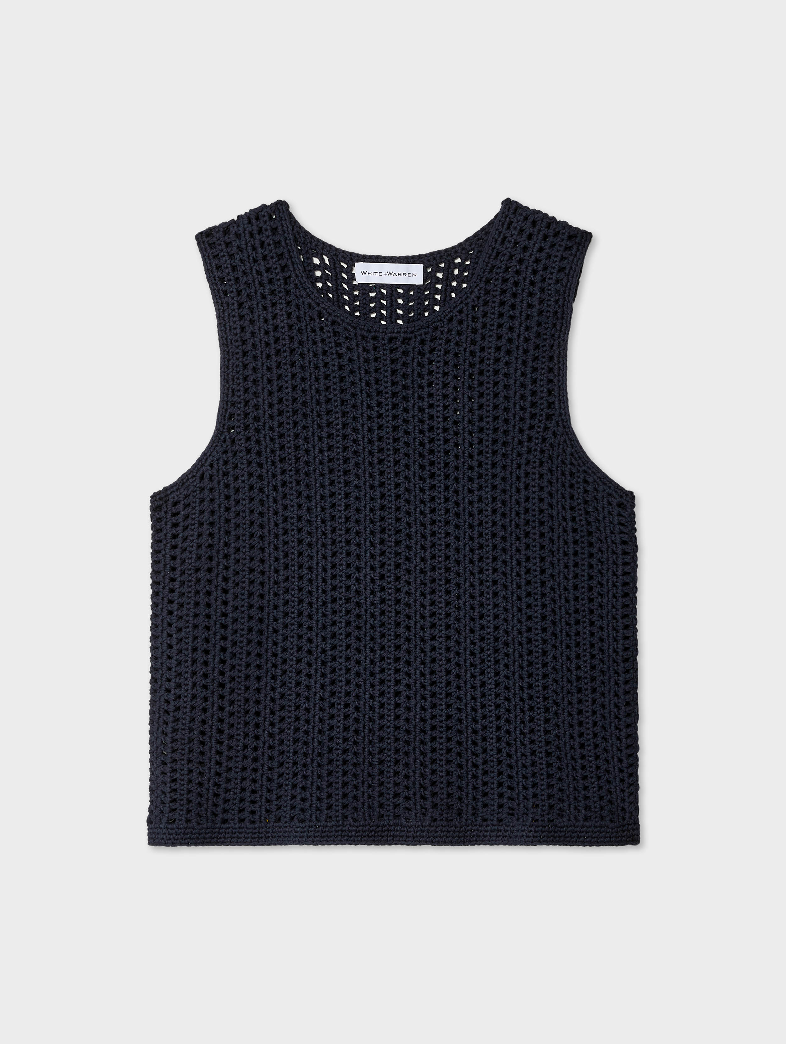 White + Warren | Hand-crocheted Lofty Cotton Sleeveless Tank