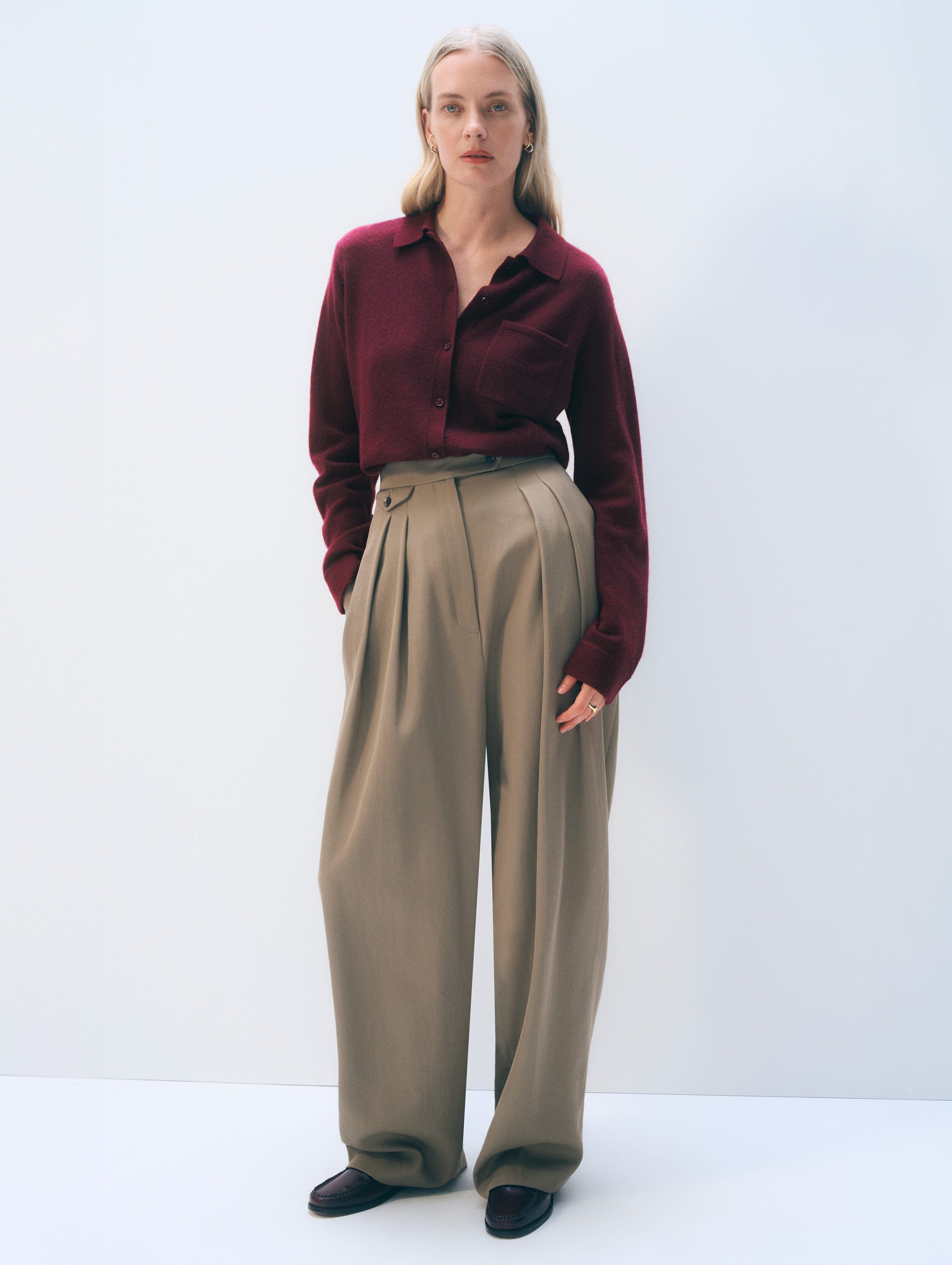 Cashmere Button Shirt | Sangria
