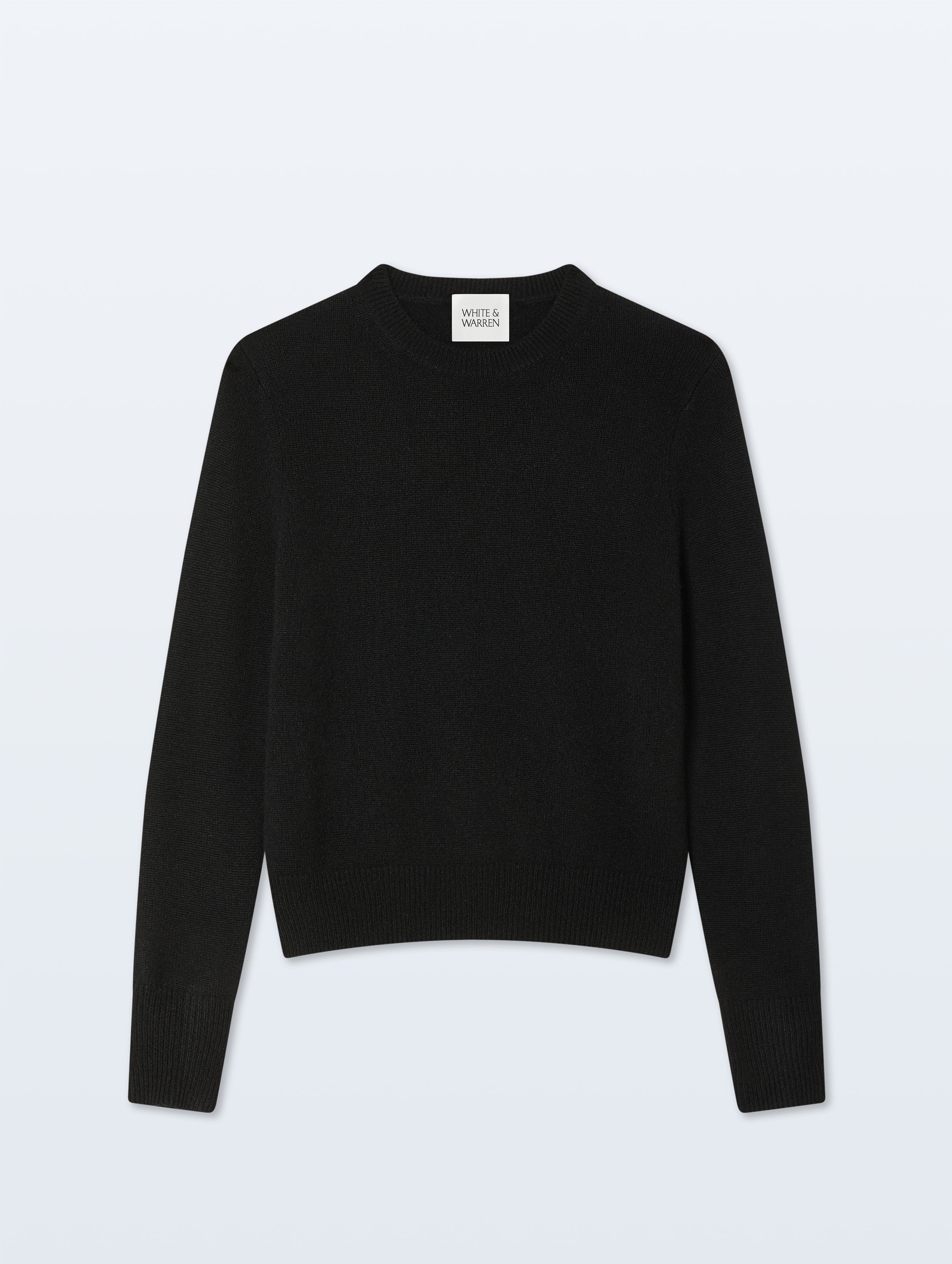 Cashmere Rib Trim Crewneck