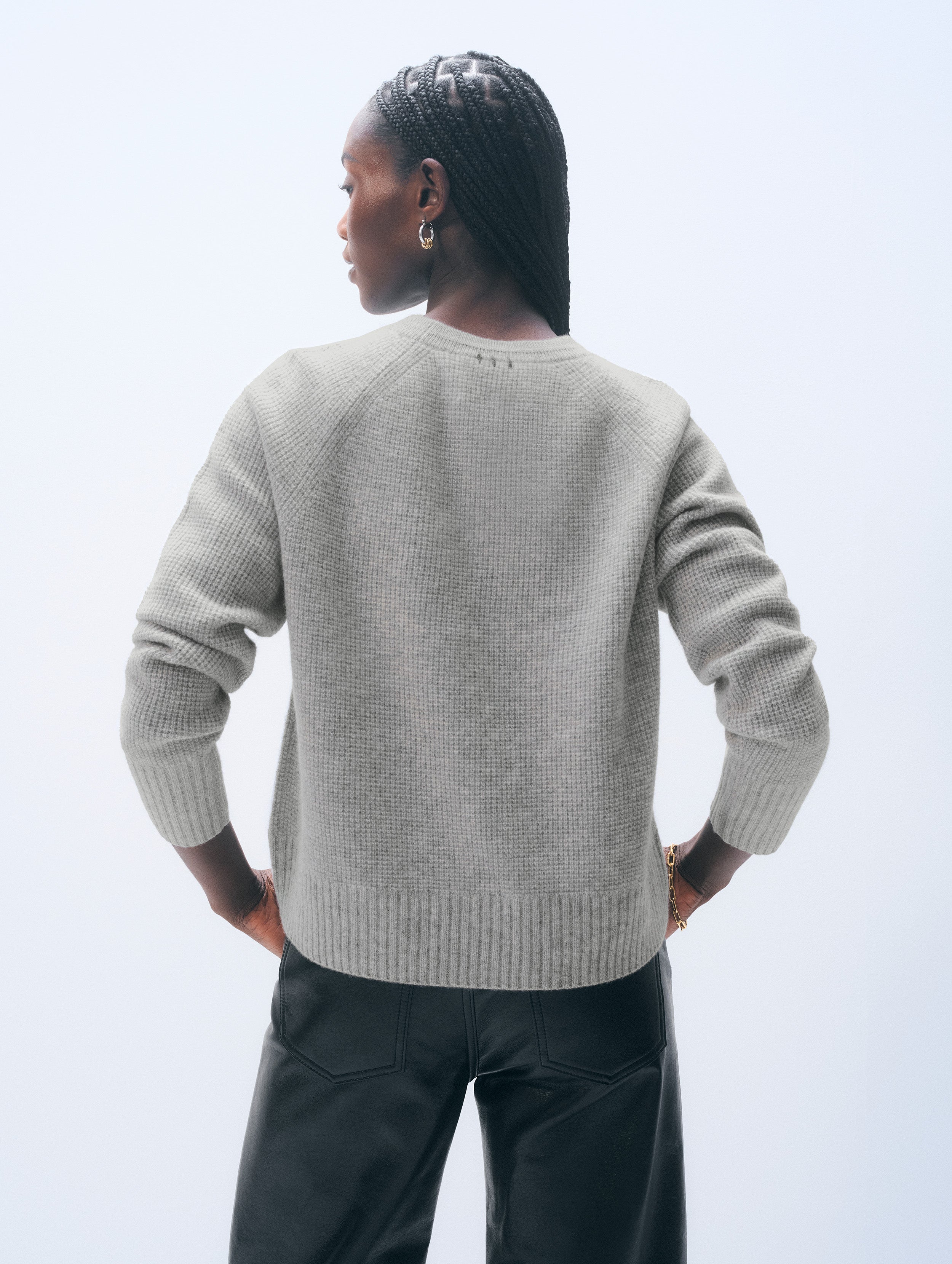 Cashmere Waffle Sweatshirt | Grey Heather