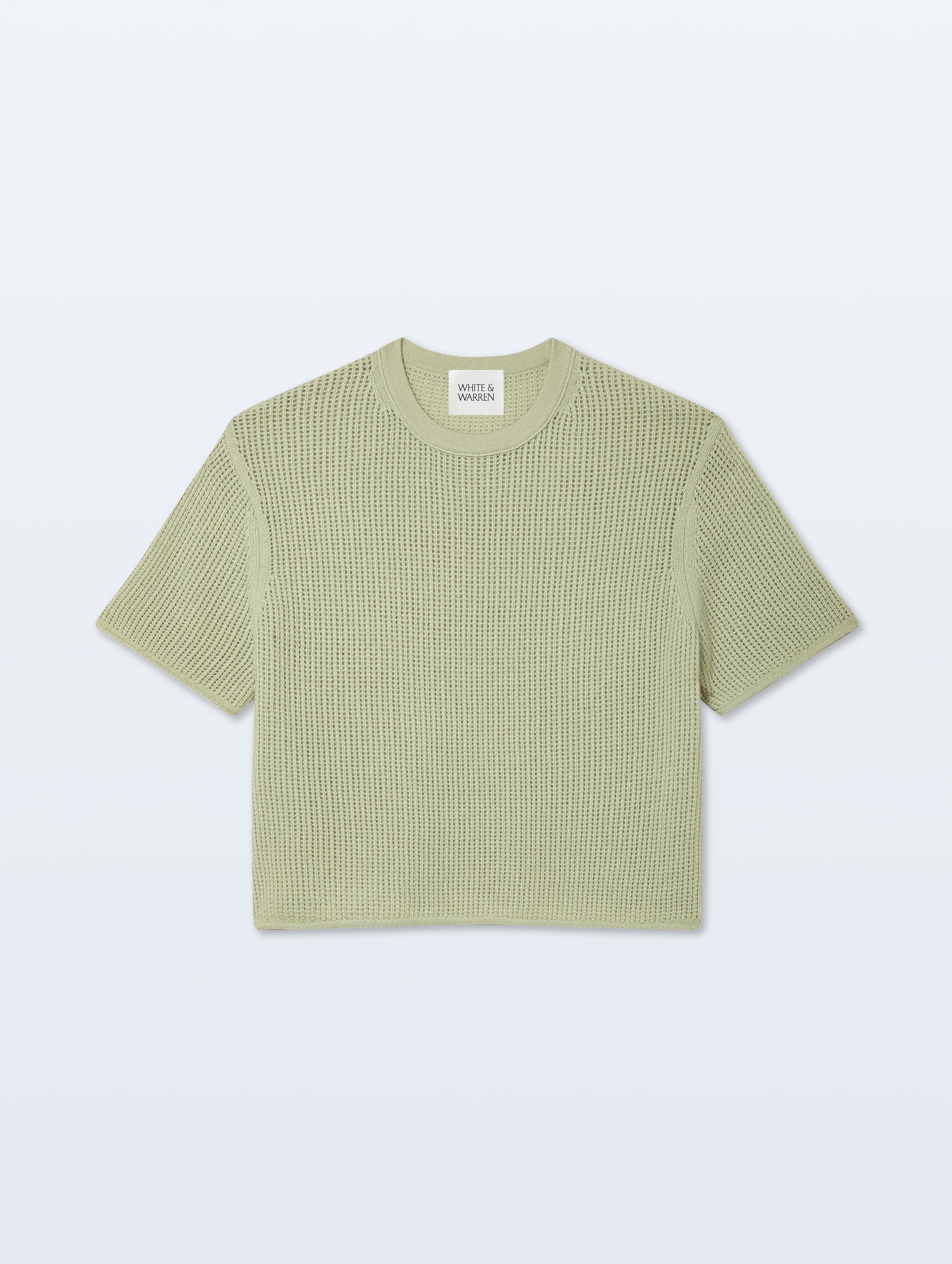 Cashmere Waffle Mesh Tee Mint Green