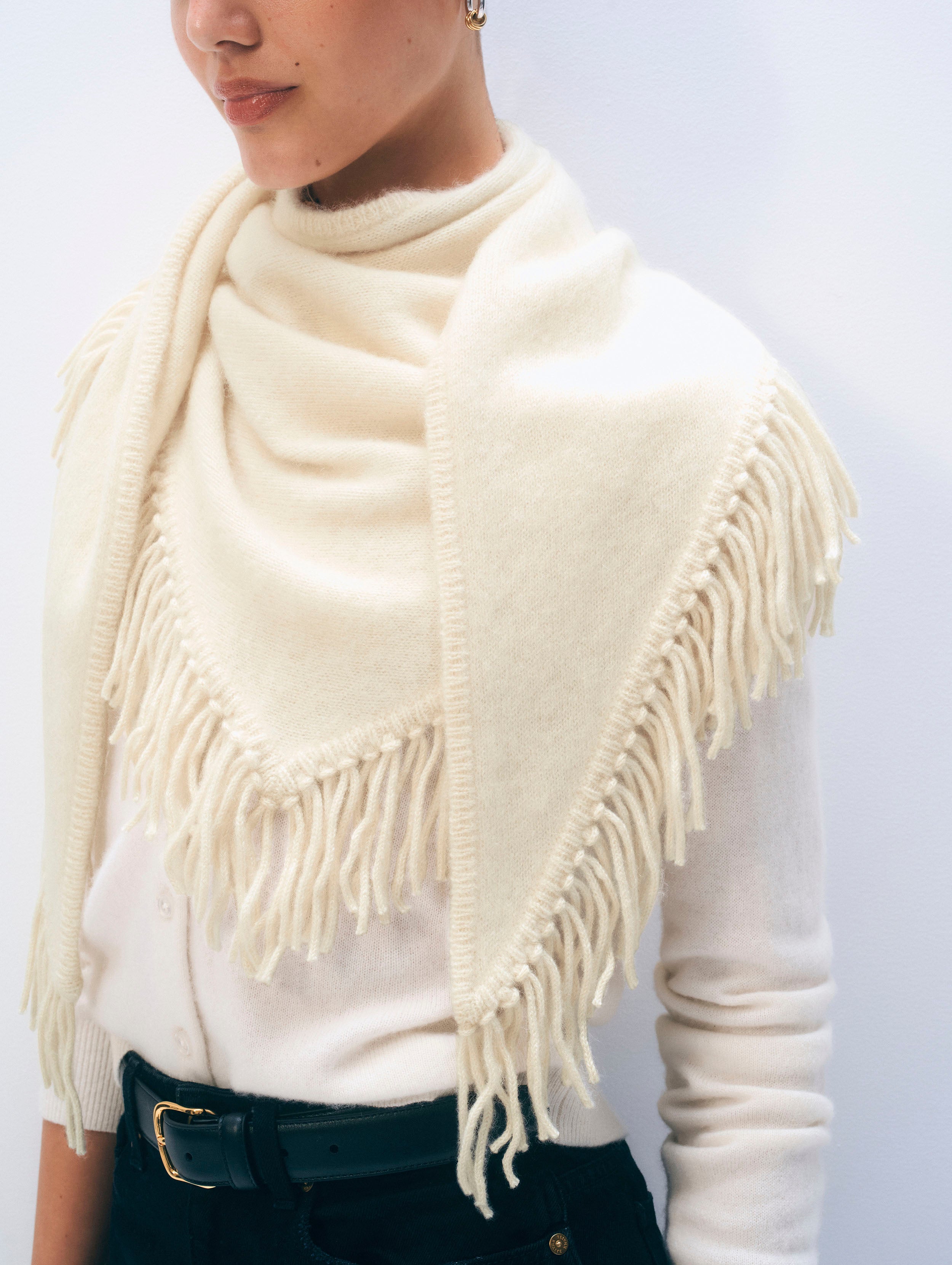 white fringe shawl
