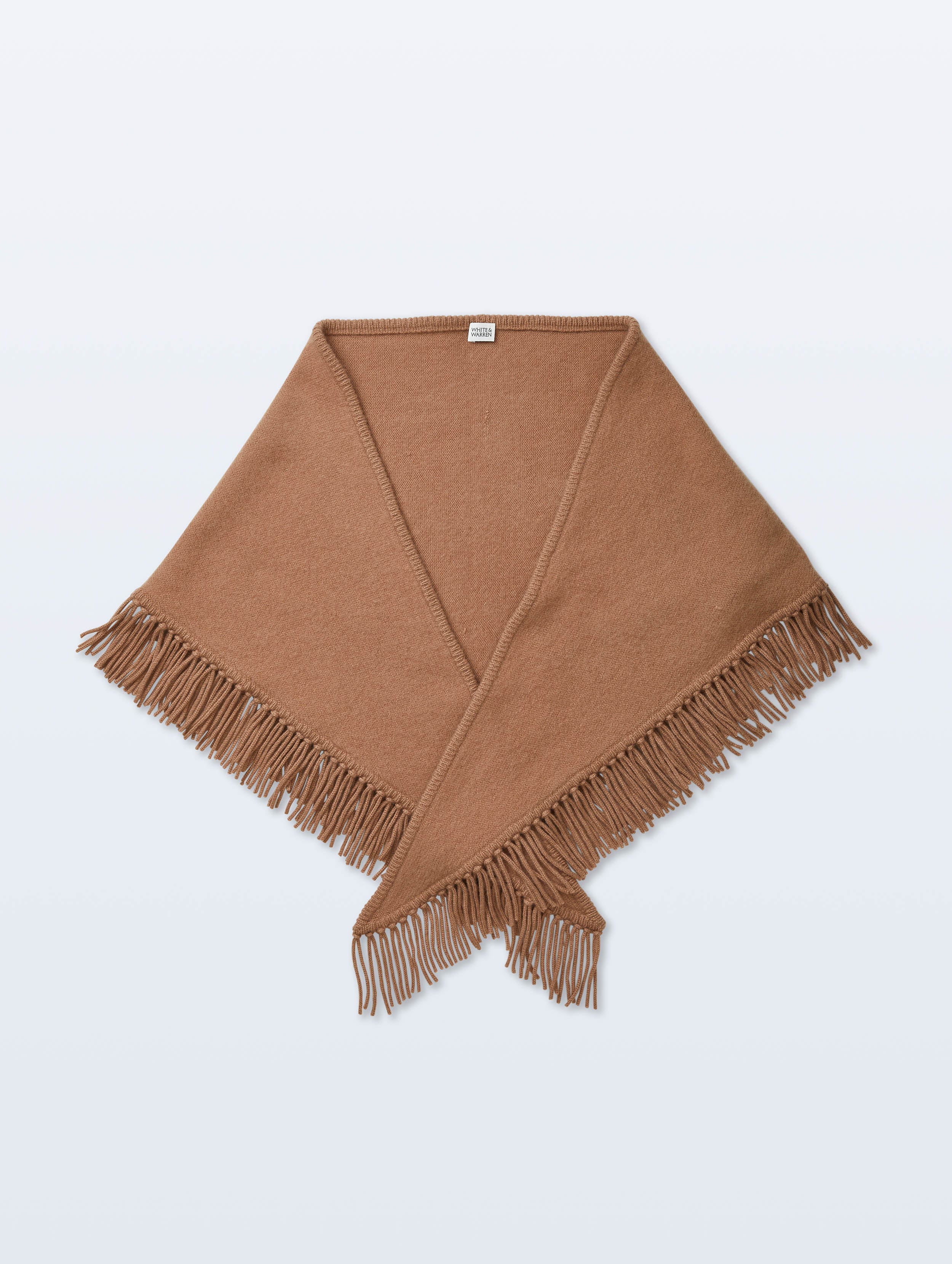 Brushed Fringe Cashmere Scarf | Burnt Caramel