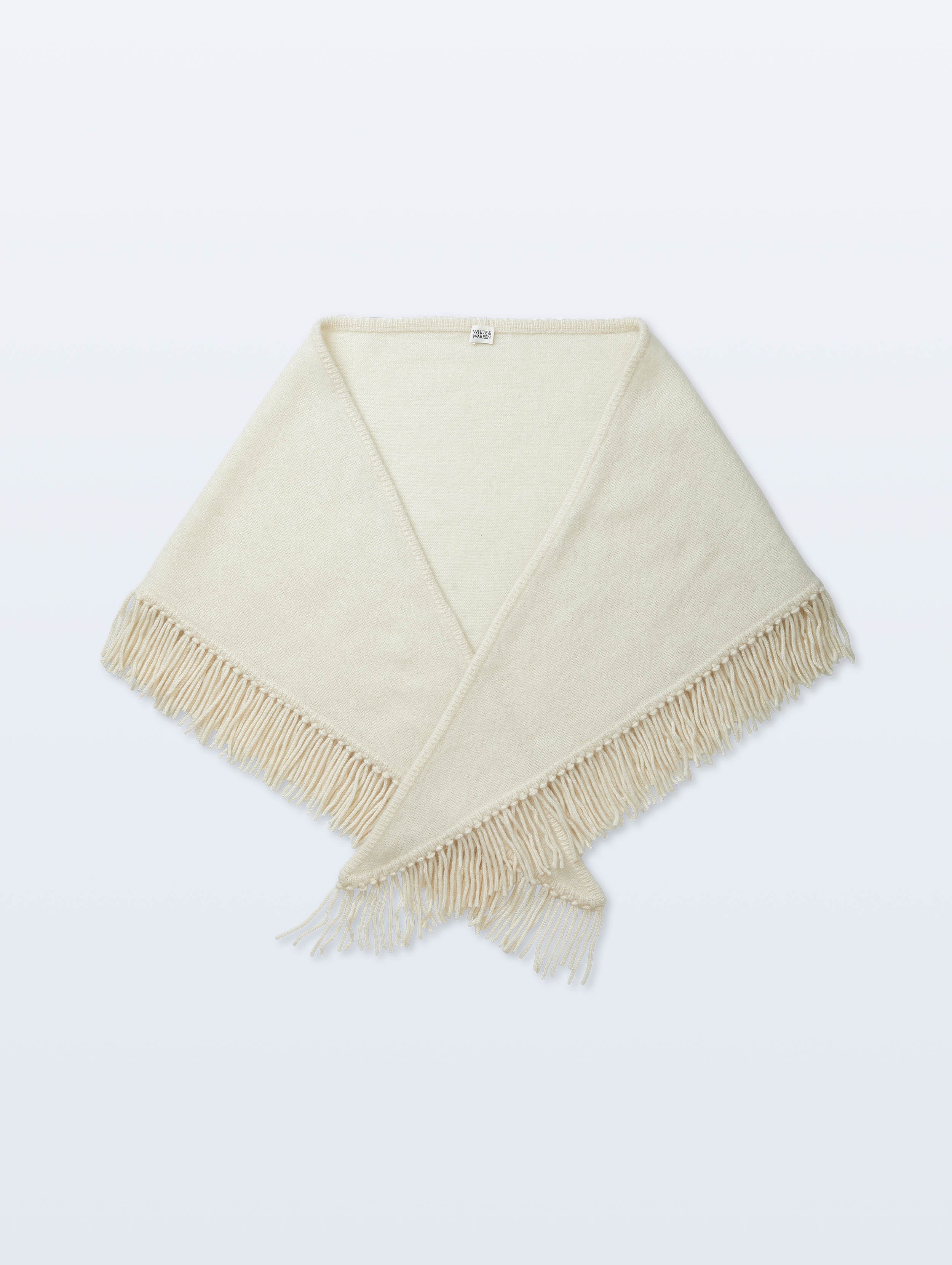 Brushed Fringe Cashmere Scarf | Ivory