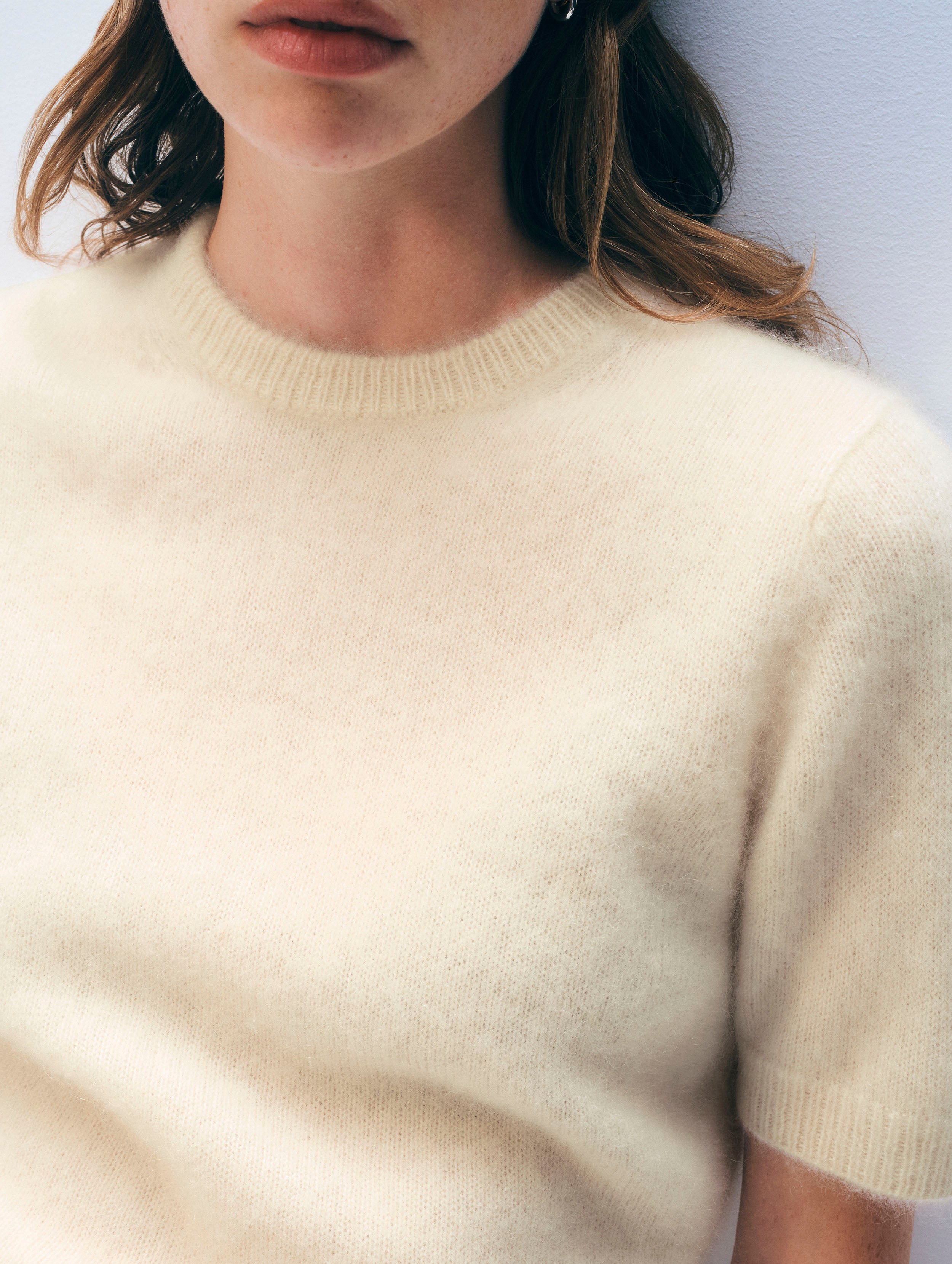 Brushed Cashmere Tee | Ivory