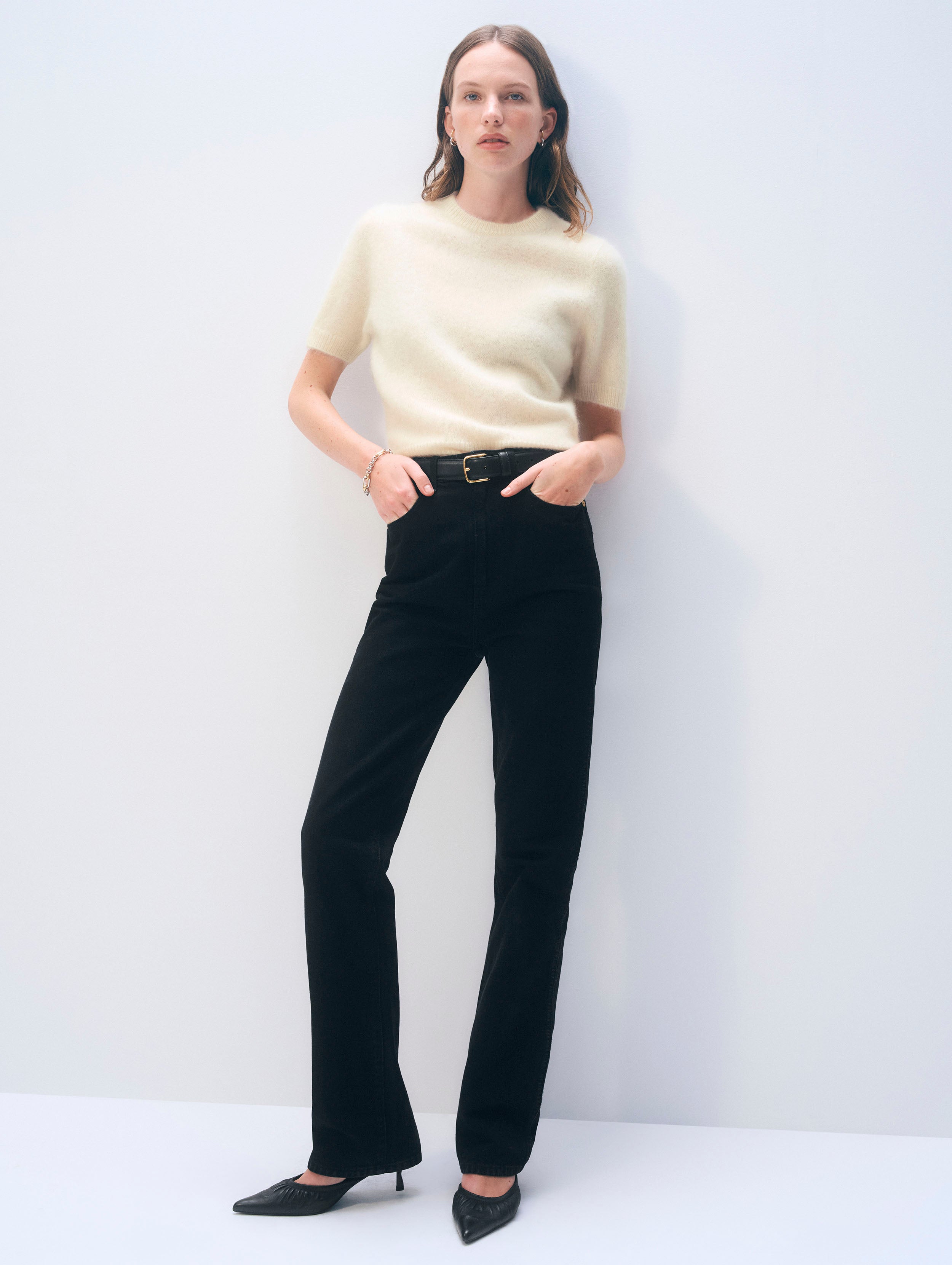 Brushed Cashmere Tee | Ivory