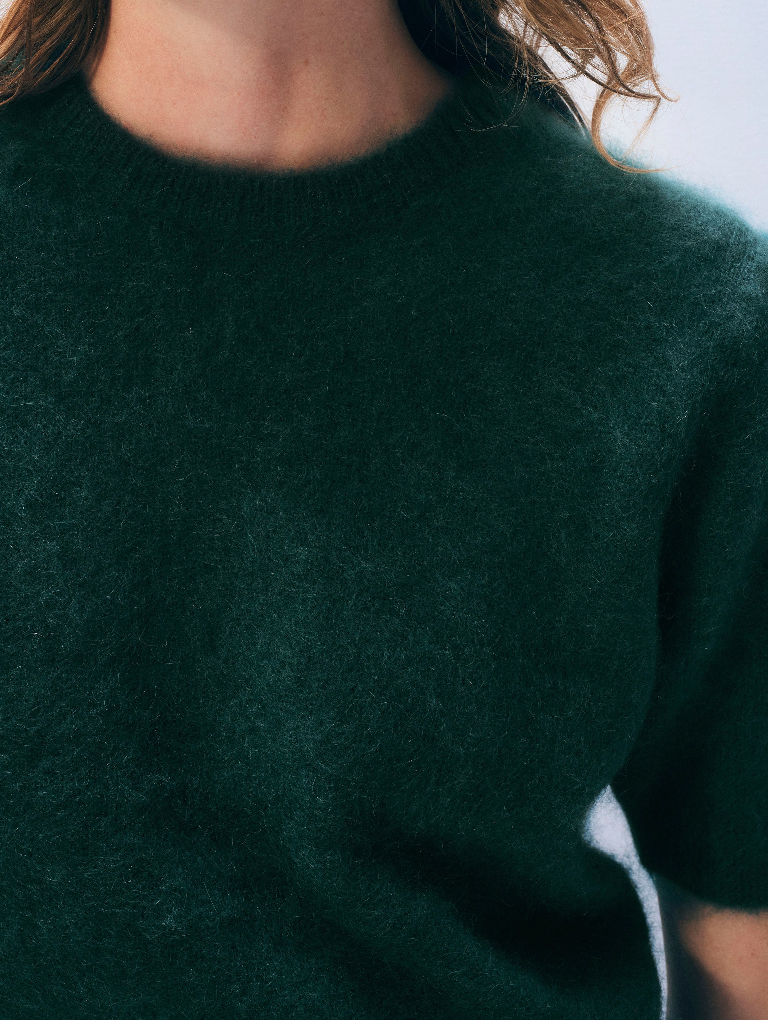 Brushed Cashmere Tee | Tealwood Green