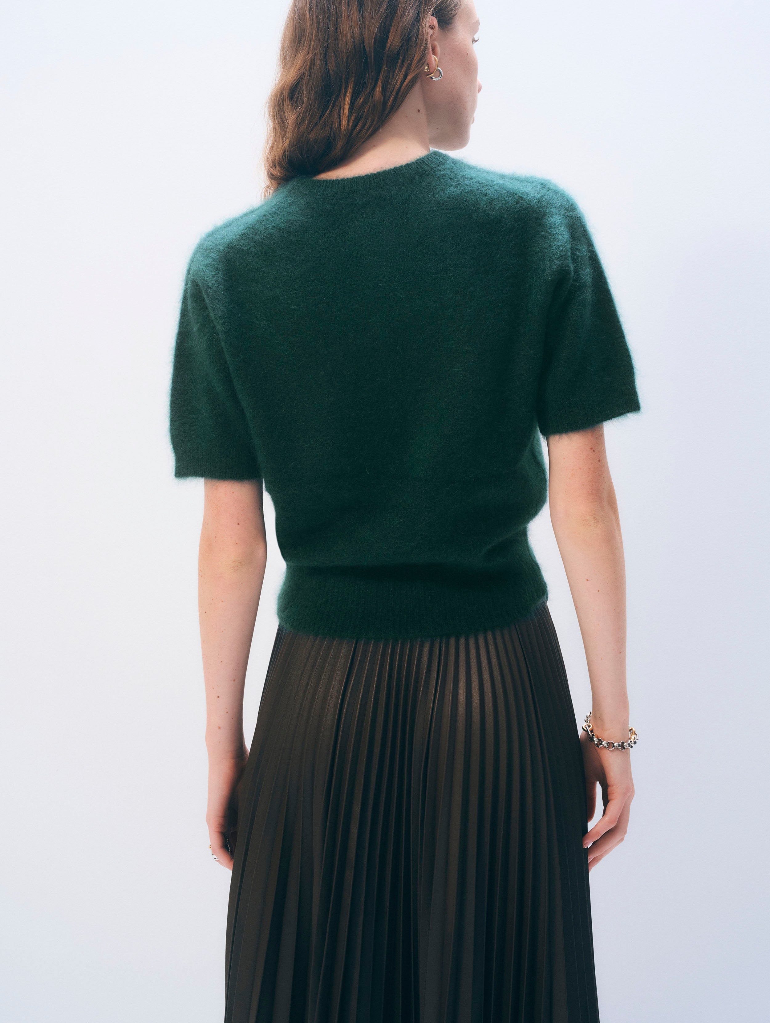 Brushed Cashmere Tee | Tealwood Green