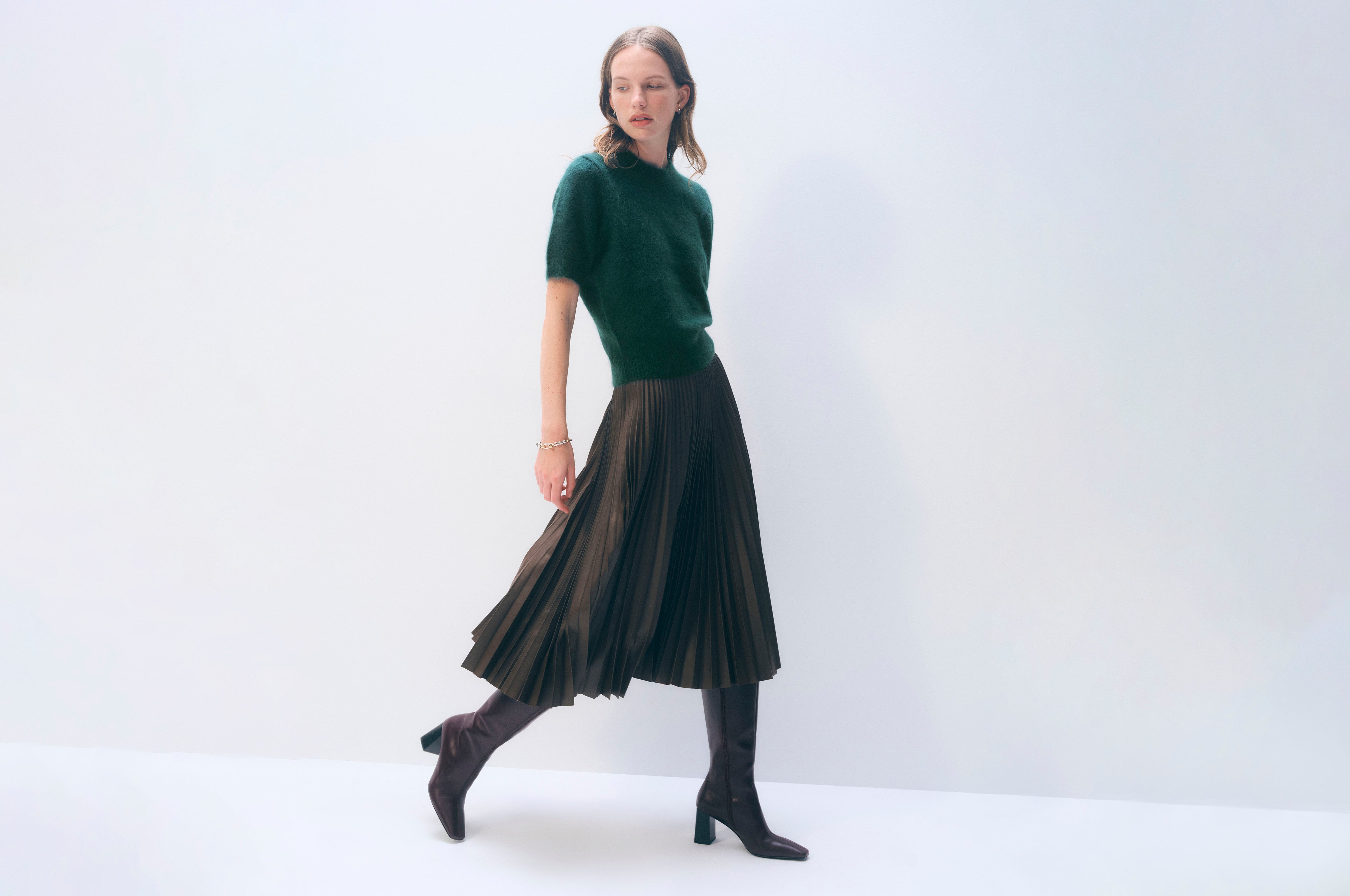 Brushed Cashmere Tee | Tealwood Green