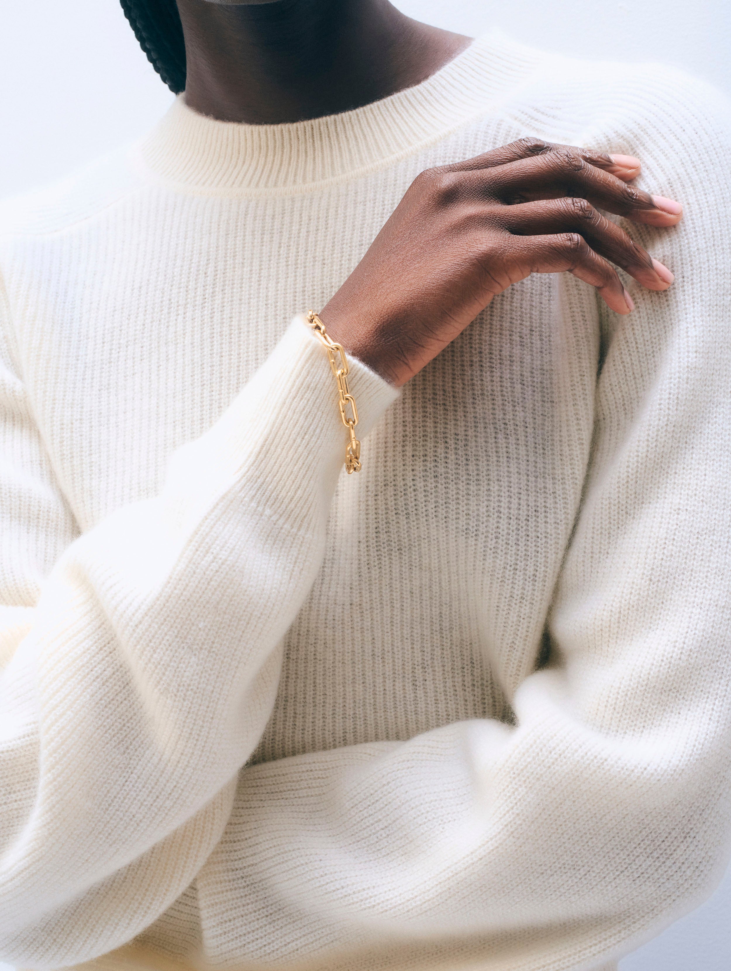 Cashmere Blouson Sleeve Crewneck | Soft White