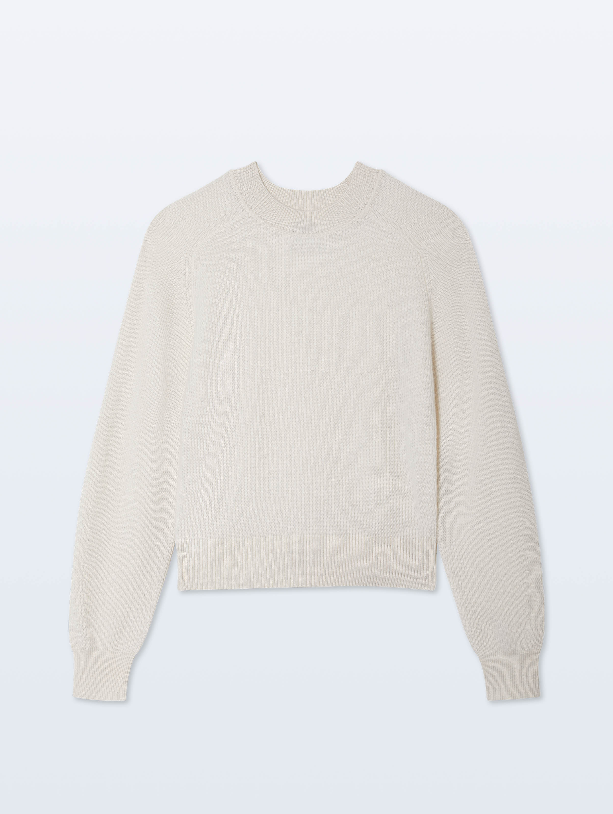 Cashmere Blouson Sleeve Crewneck | Soft White