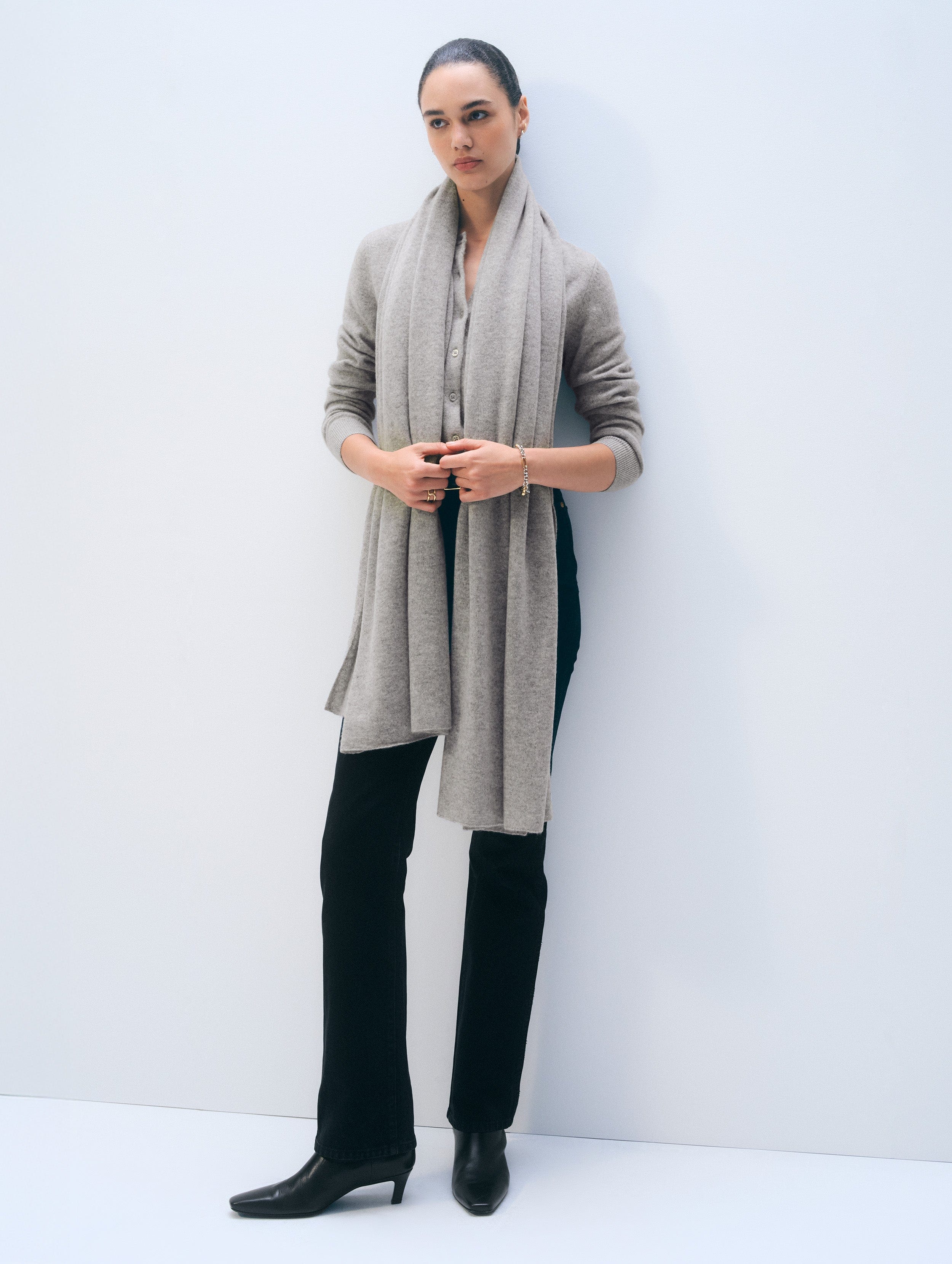 Cashmere Travel Wrap | Grey Heather