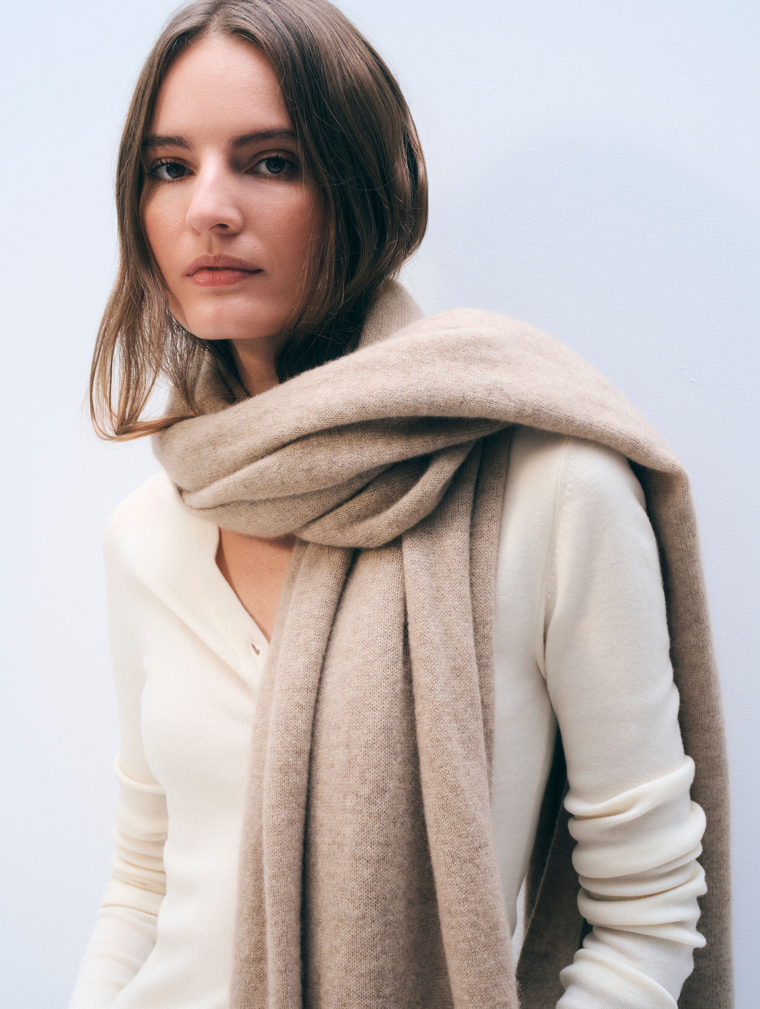 Cashmere Travel Wrap | Taupe Heather